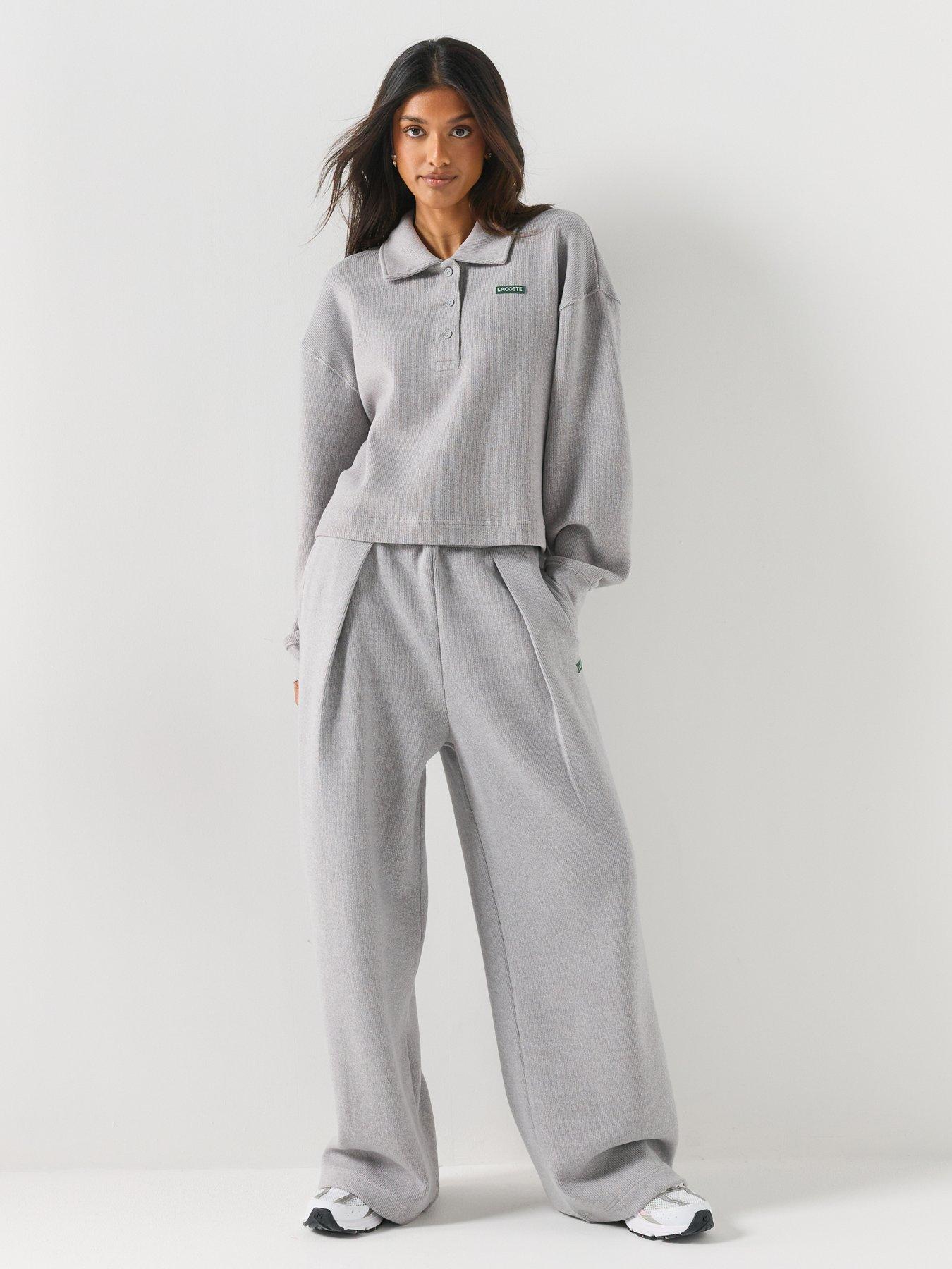 Image 3 of 6 of Lacoste Ribbed Interlock Polo Sweatshirt - Grey
