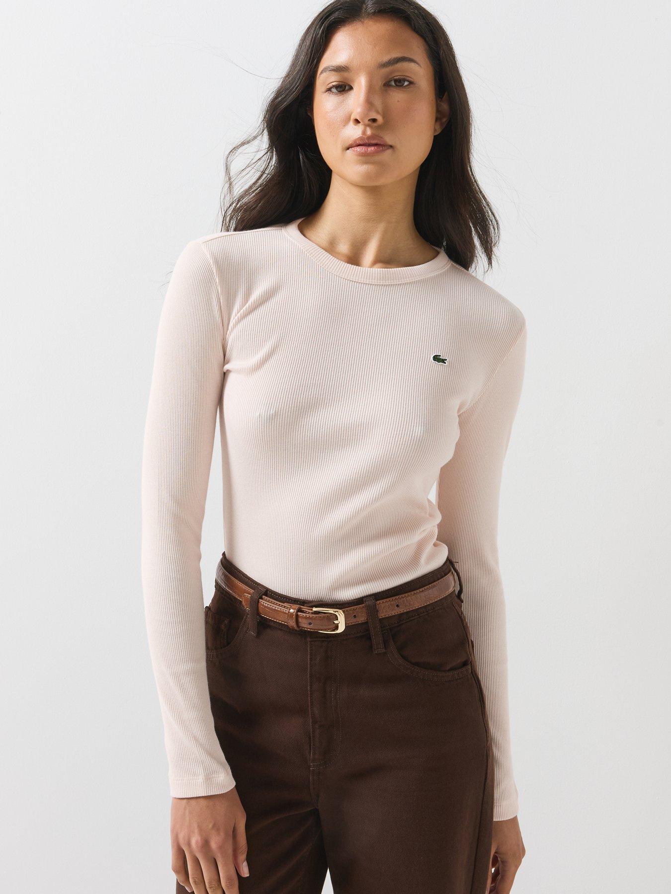 Image 1 of 6 of Lacoste Slim Fit Ribbed Cotton T-shirt