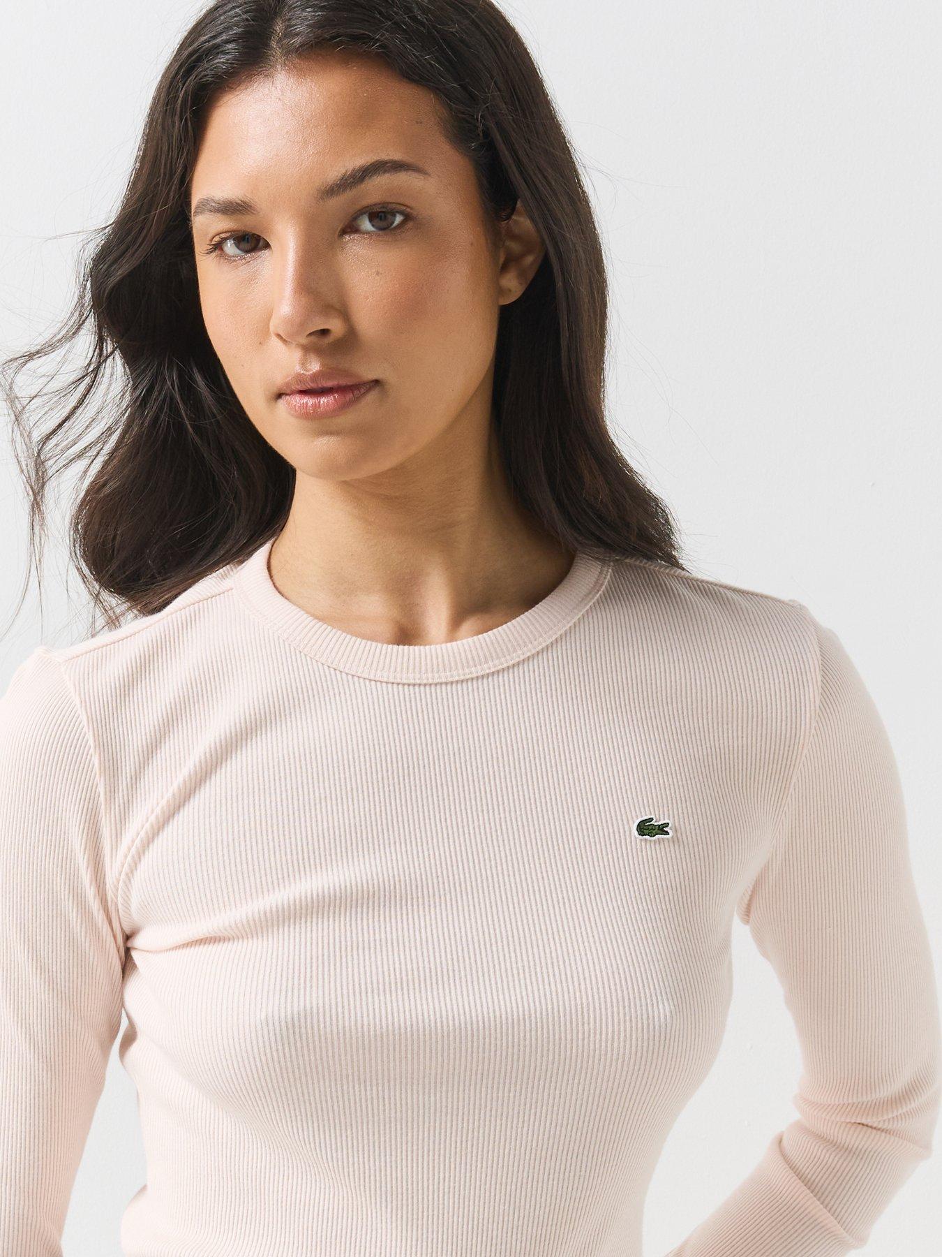 Image 4 of 6 of Lacoste Slim Fit Ribbed Cotton T-shirt