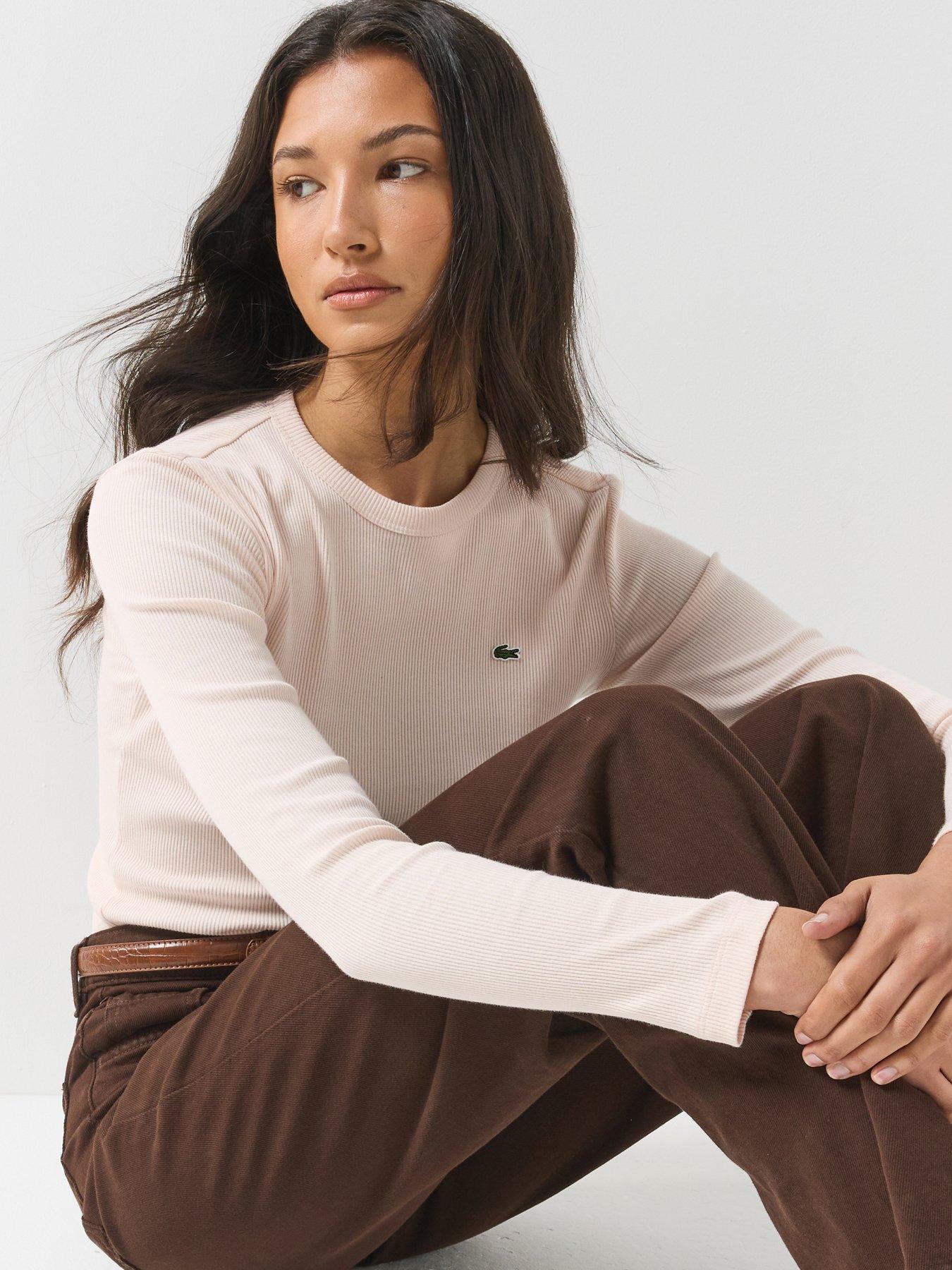Image 6 of 6 of Lacoste Slim Fit Ribbed Cotton T-shirt