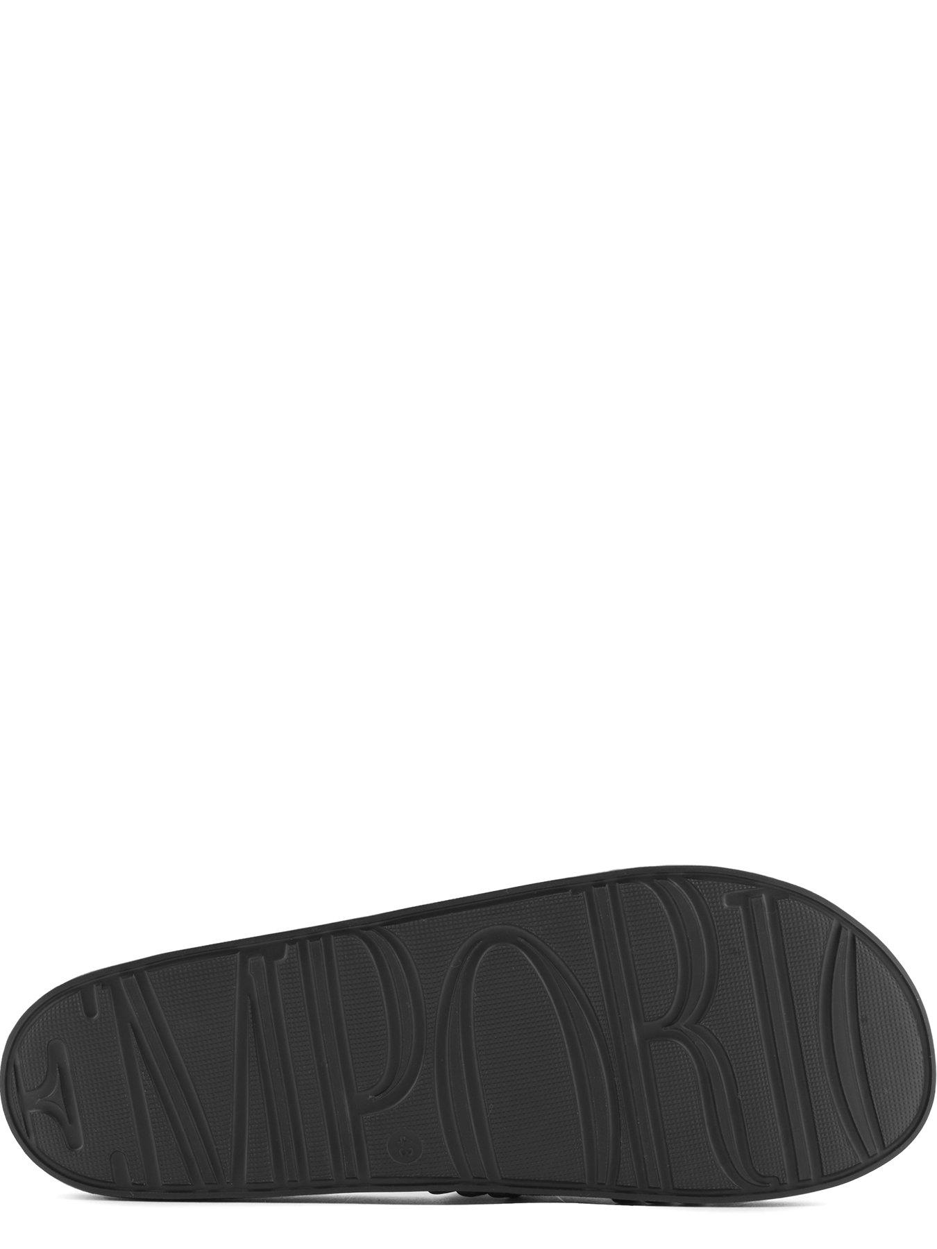 Image 4 of 4 of Emporio Armani Bodywear Mens Wide Strap Cushioned Pool Slides - Black