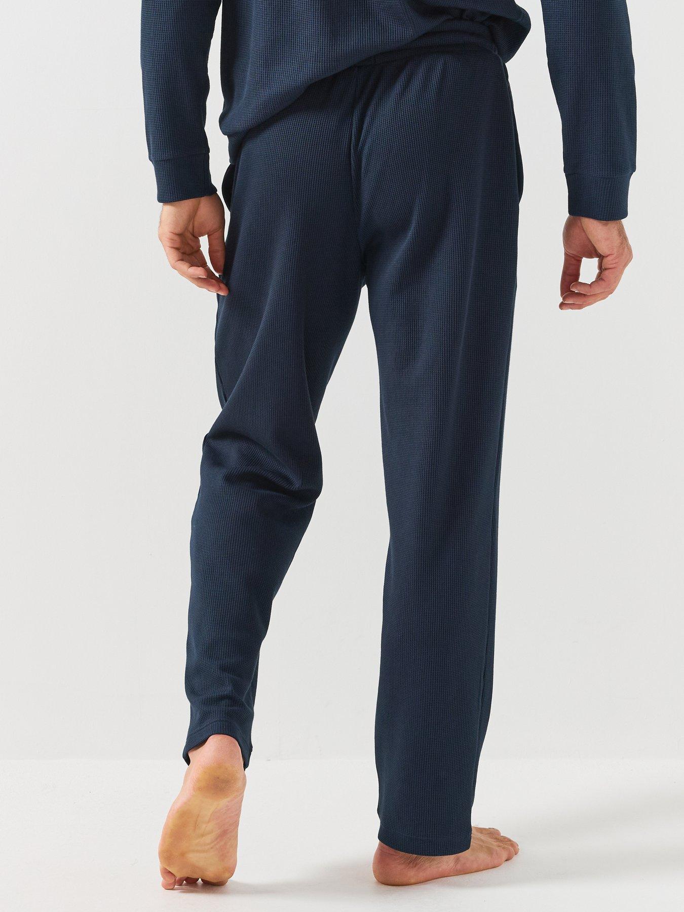 Image 2 of 6 of Emporio Armani Bodywear Emporio Armani Bodywear Mens Waffle Terry Lounge Trousers - Navy