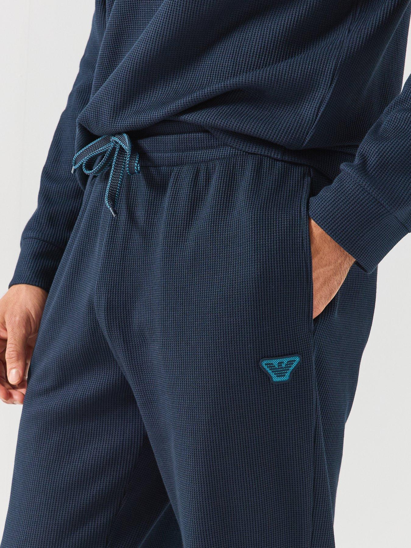 Image 6 of 6 of Emporio Armani Bodywear Emporio Armani Bodywear Mens Waffle Terry Lounge Trousers - Navy