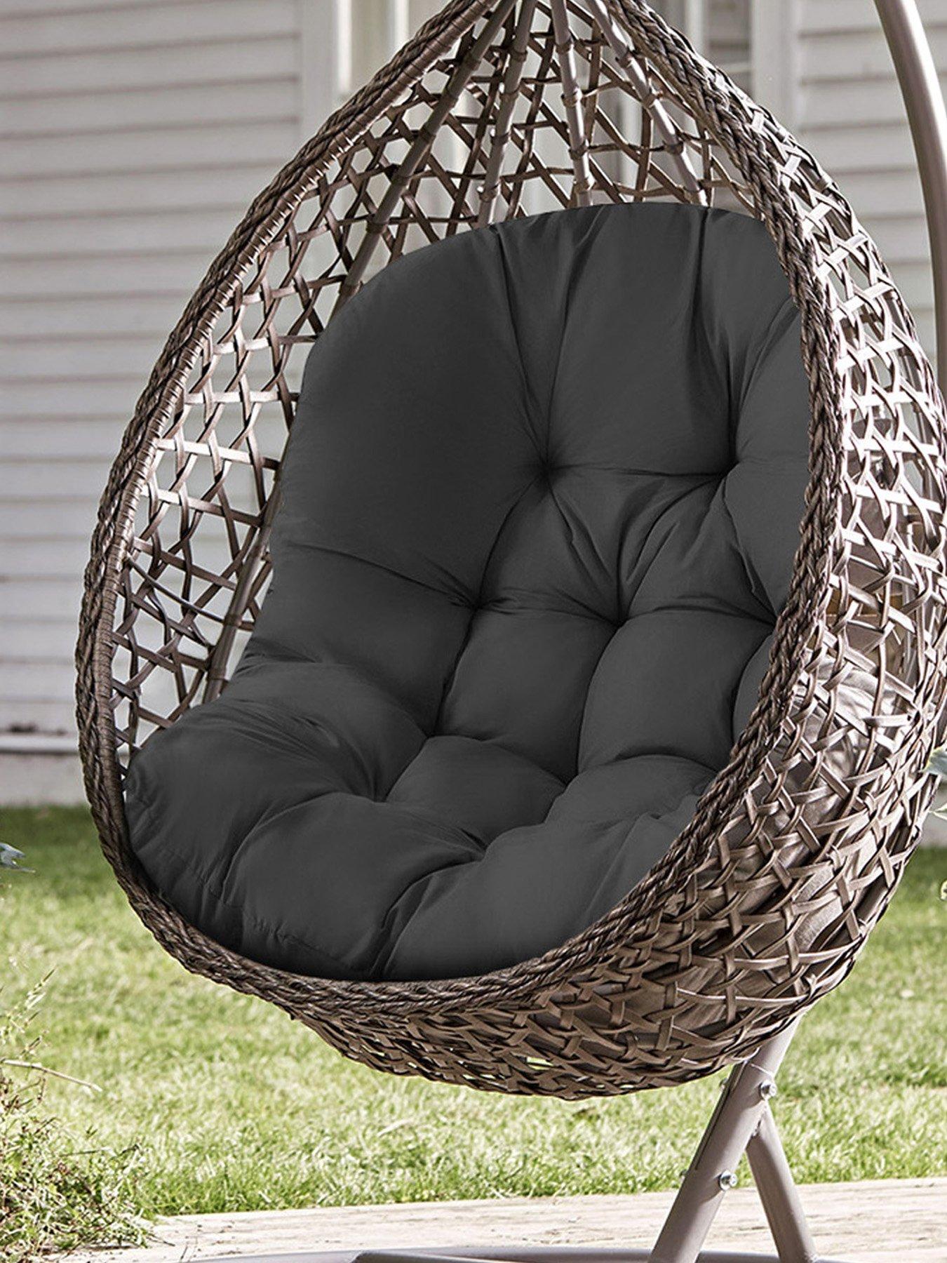 Living and Home Basic Hanging Egg Chair Cushion - Black