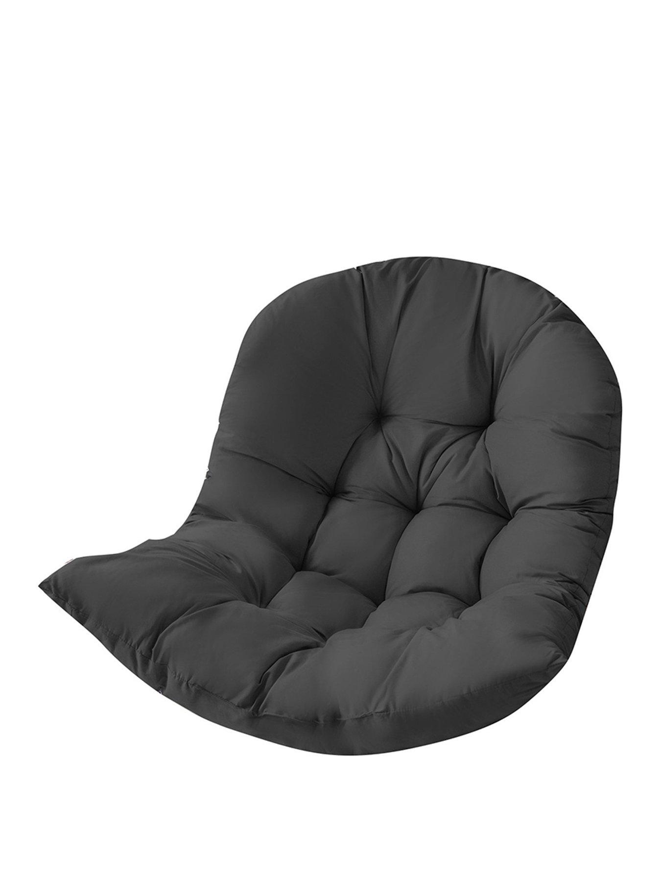 Image 2 of 7 of Living and Home Basic Hanging Egg Chair Cushion - Black
