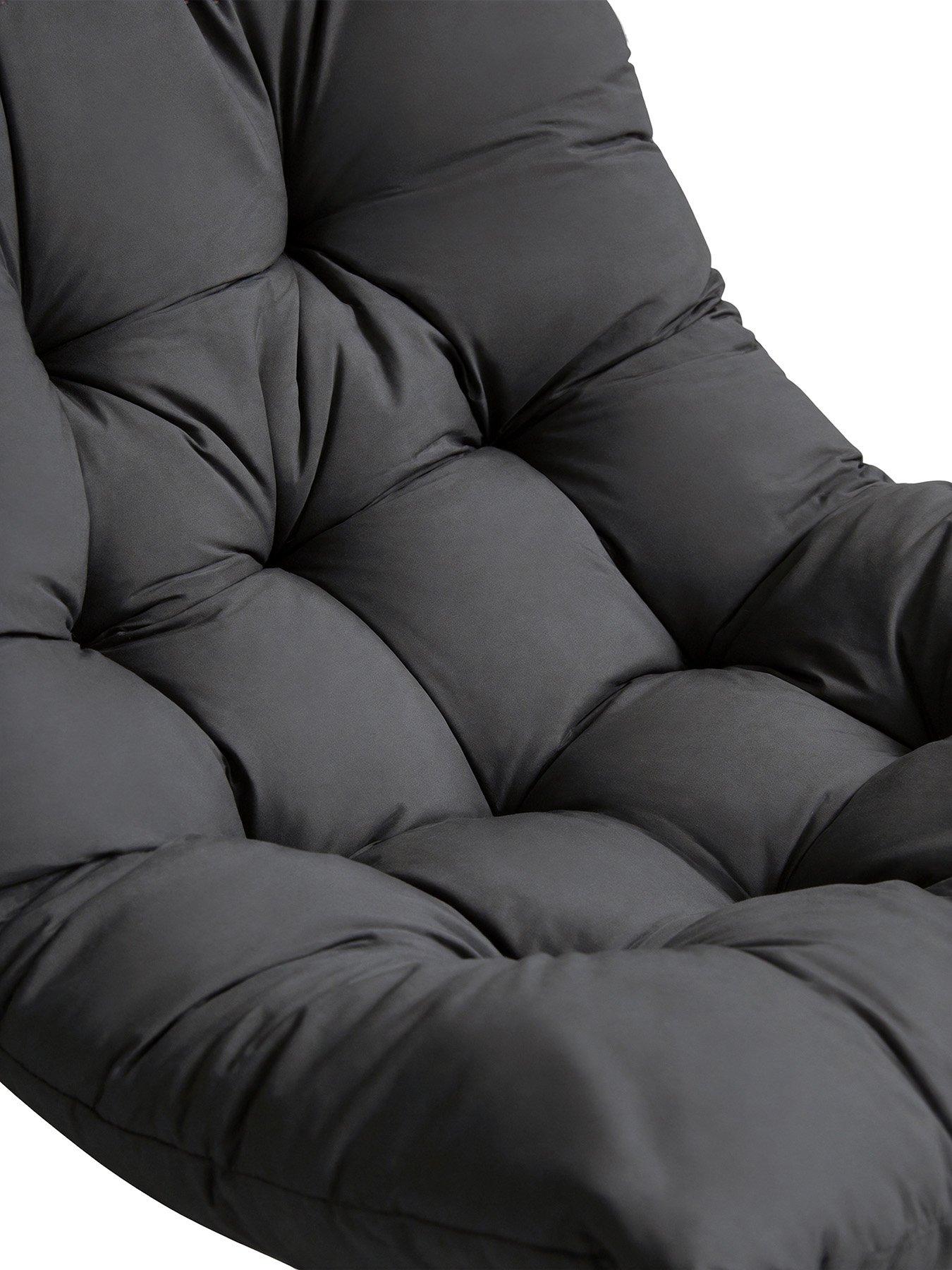 Image 3 of 7 of Living and Home Basic Hanging Egg Chair Cushion - Black