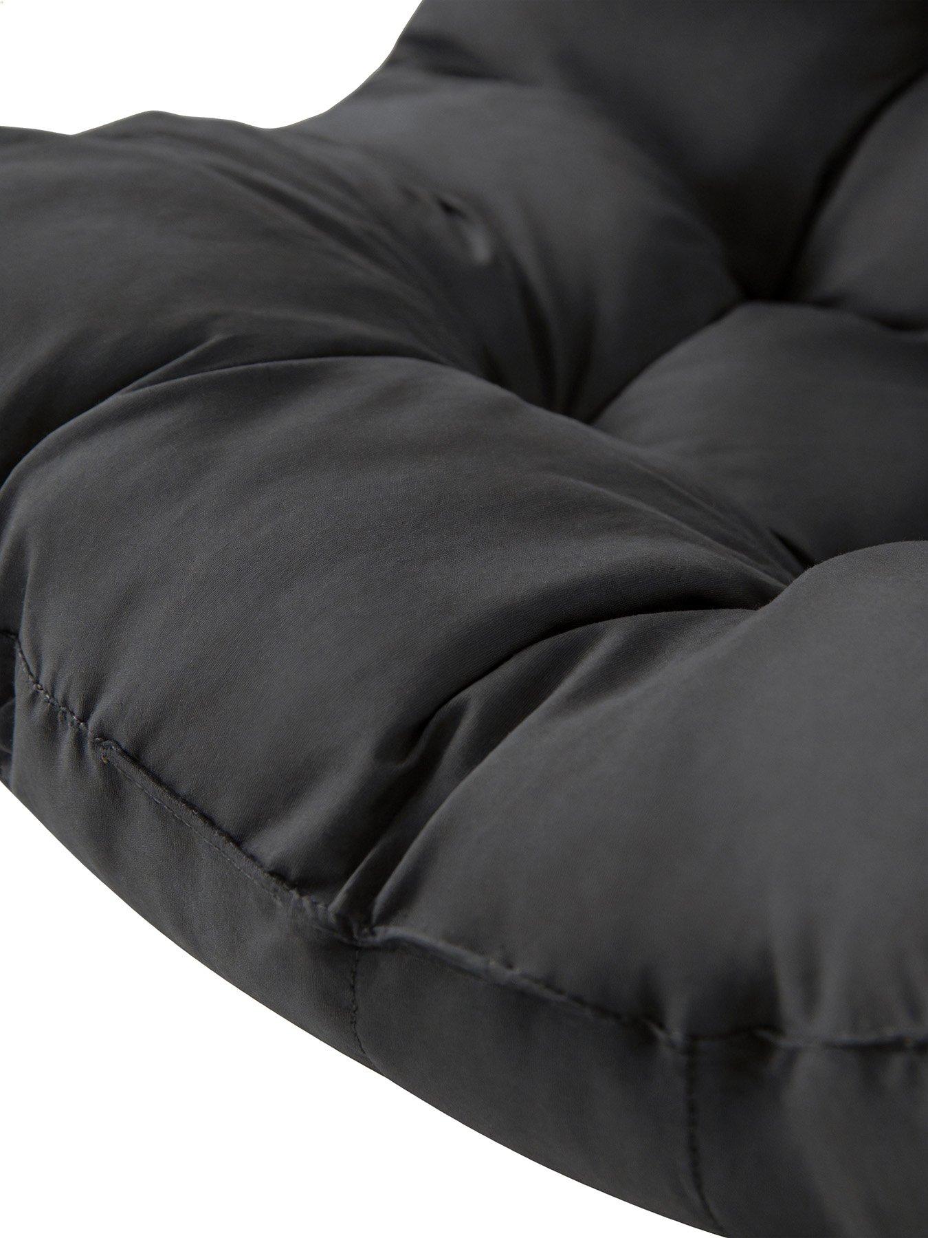 Image 6 of 7 of Living and Home Basic Hanging Egg Chair Cushion - Black