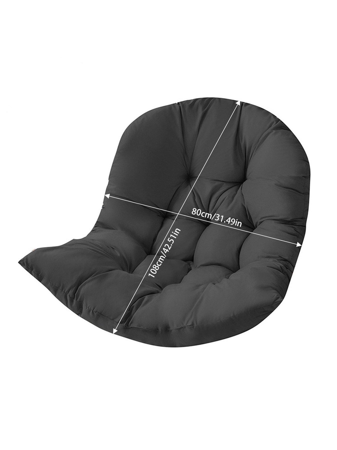 Image 7 of 7 of Living and Home Basic Hanging Egg Chair Cushion - Black