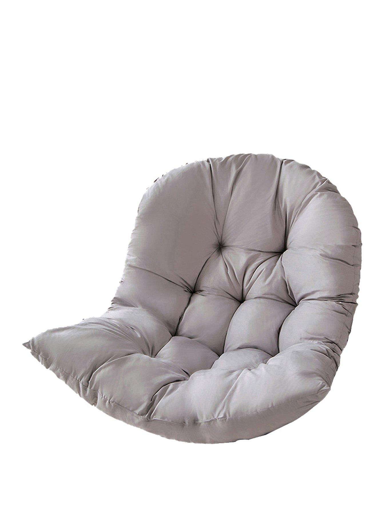 Image 2 of 7 of Living and Home Basic Hanging Egg Chair Cushion - Light Grey
