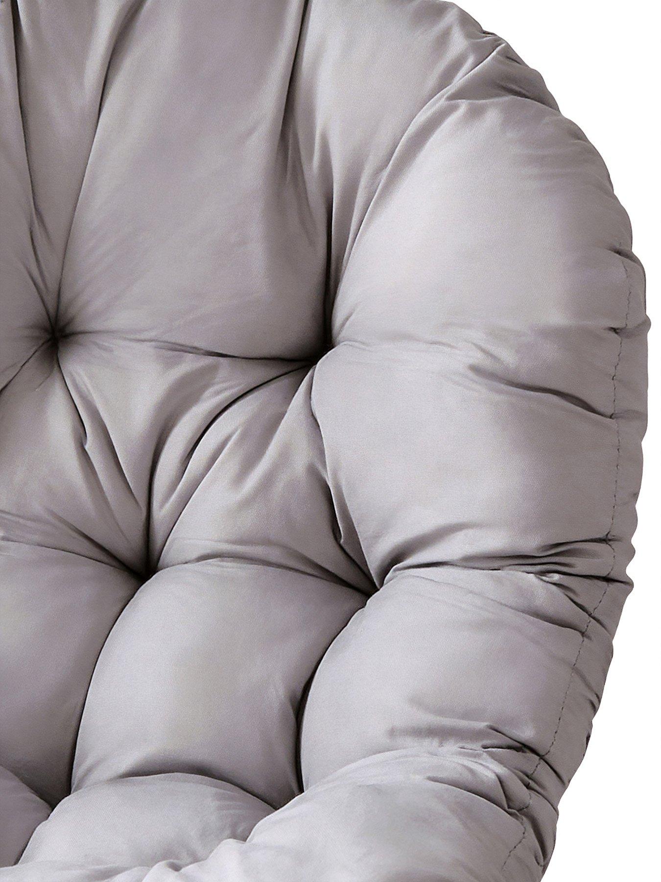 Image 3 of 7 of Living and Home Basic Hanging Egg Chair Cushion - Light Grey