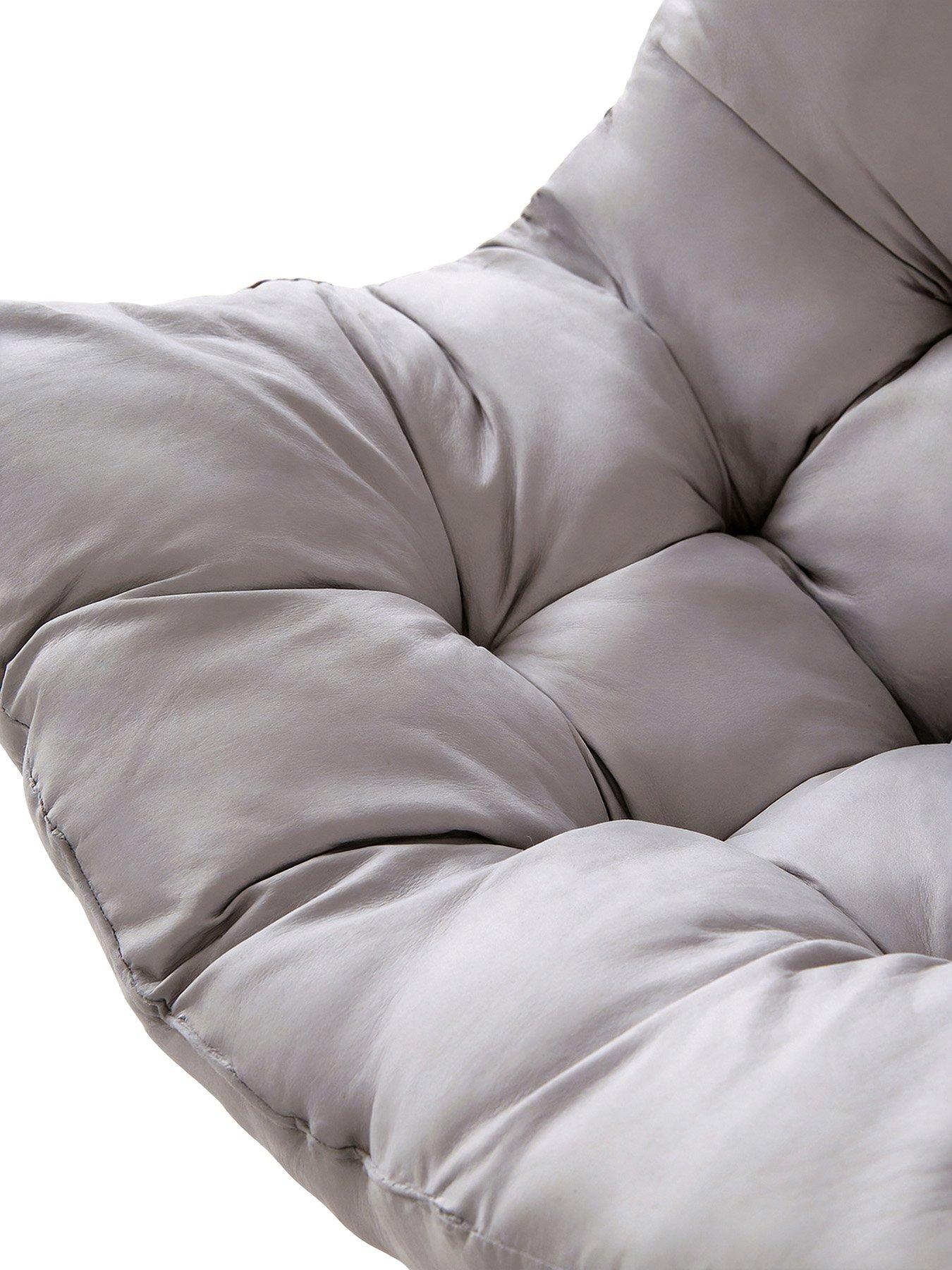 Image 6 of 7 of Living and Home Basic Hanging Egg Chair Cushion - Light Grey