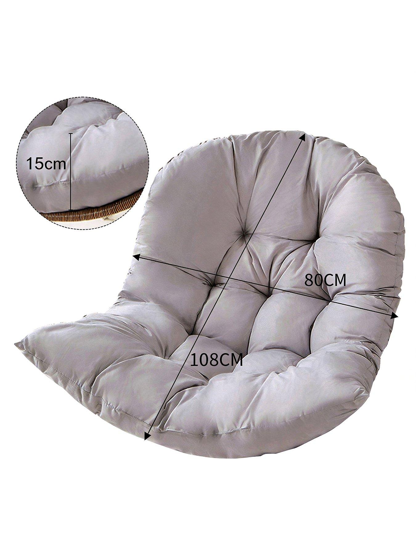 Image 7 of 7 of Living and Home Basic Hanging Egg Chair Cushion - Light Grey