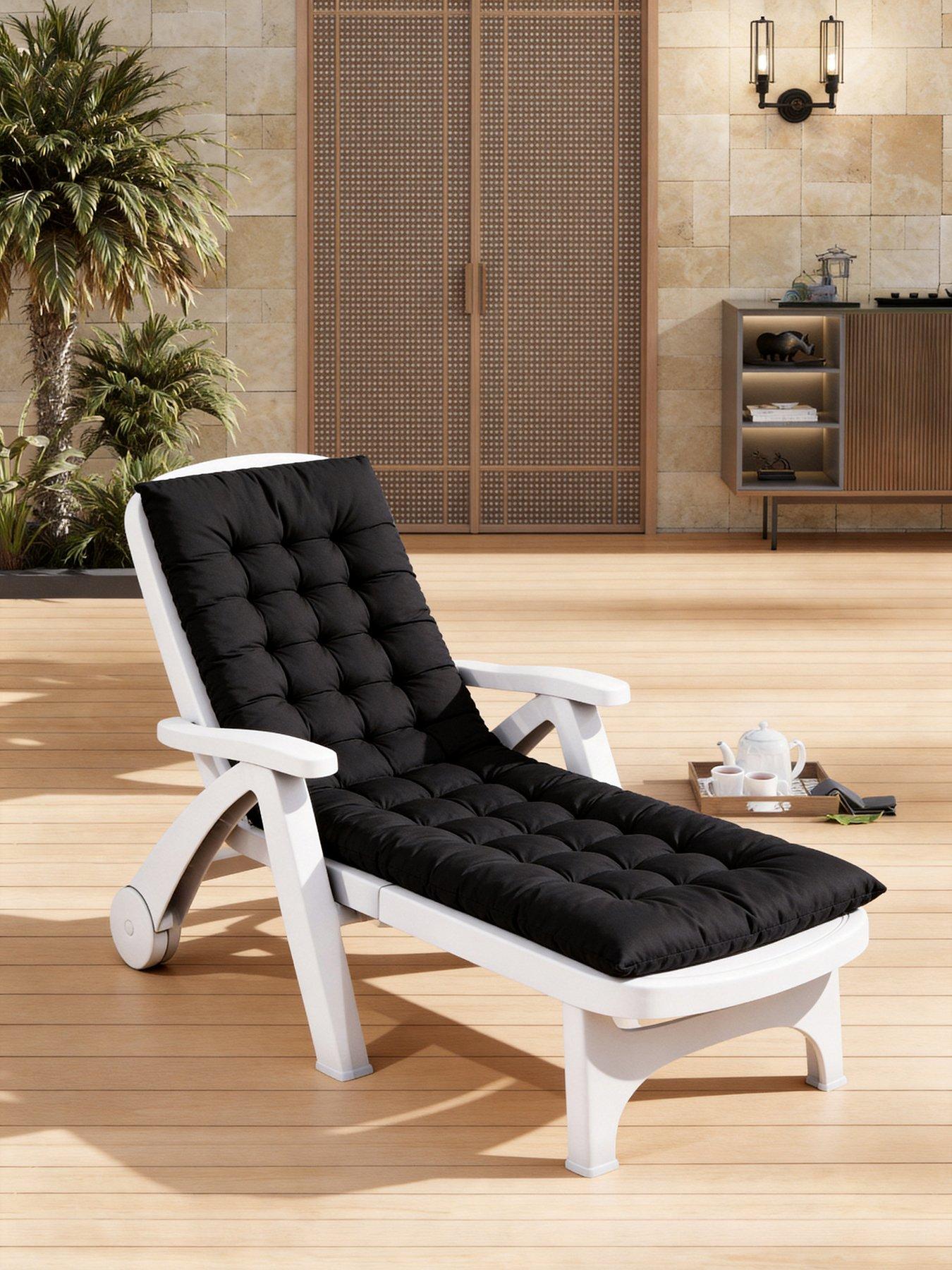 Living and Home Thick Lounger Cushion - Black