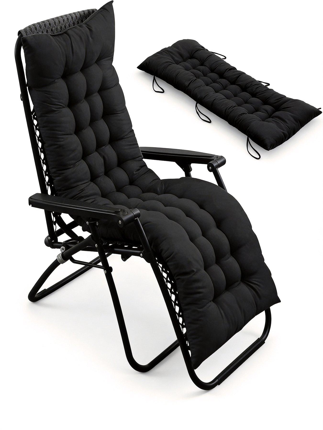 Image 3 of 7 of Living and Home Thick Lounger Cushion - Black