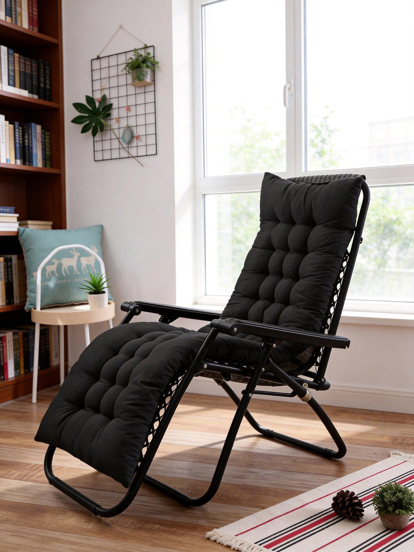 Image 4 of 7 of Living and Home Thick Lounger Cushion - Black