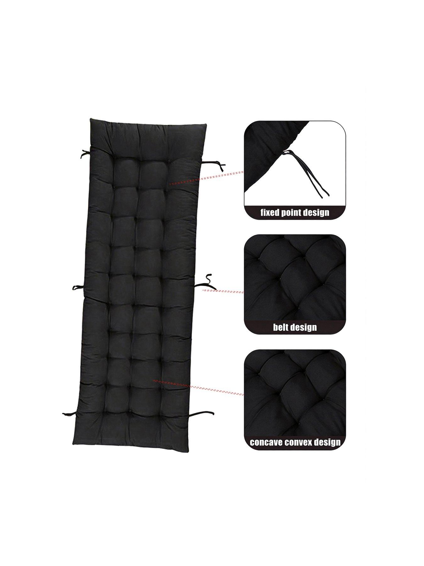 Image 6 of 7 of Living and Home Thick Lounger Cushion - Black