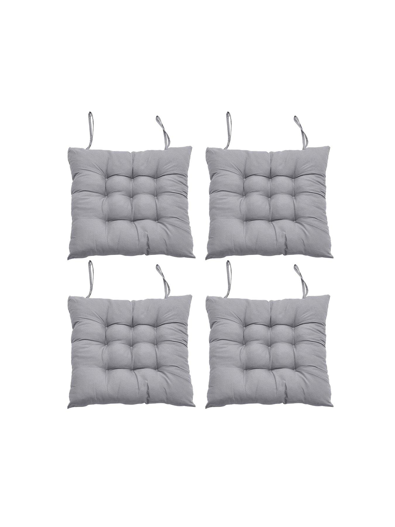 Image 4 of 7 of Living and Home 4 Piece Seat Cushion - Light Grey