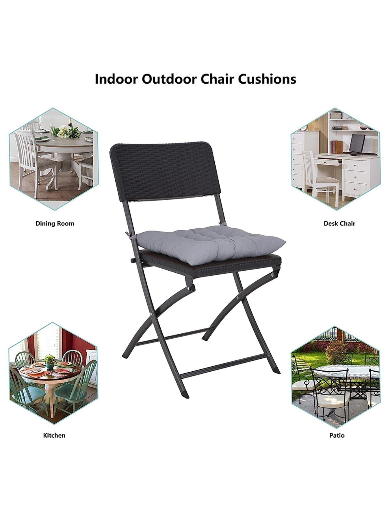 Image 5 of 7 of Living and Home 4 Piece Seat Cushion - Light Grey