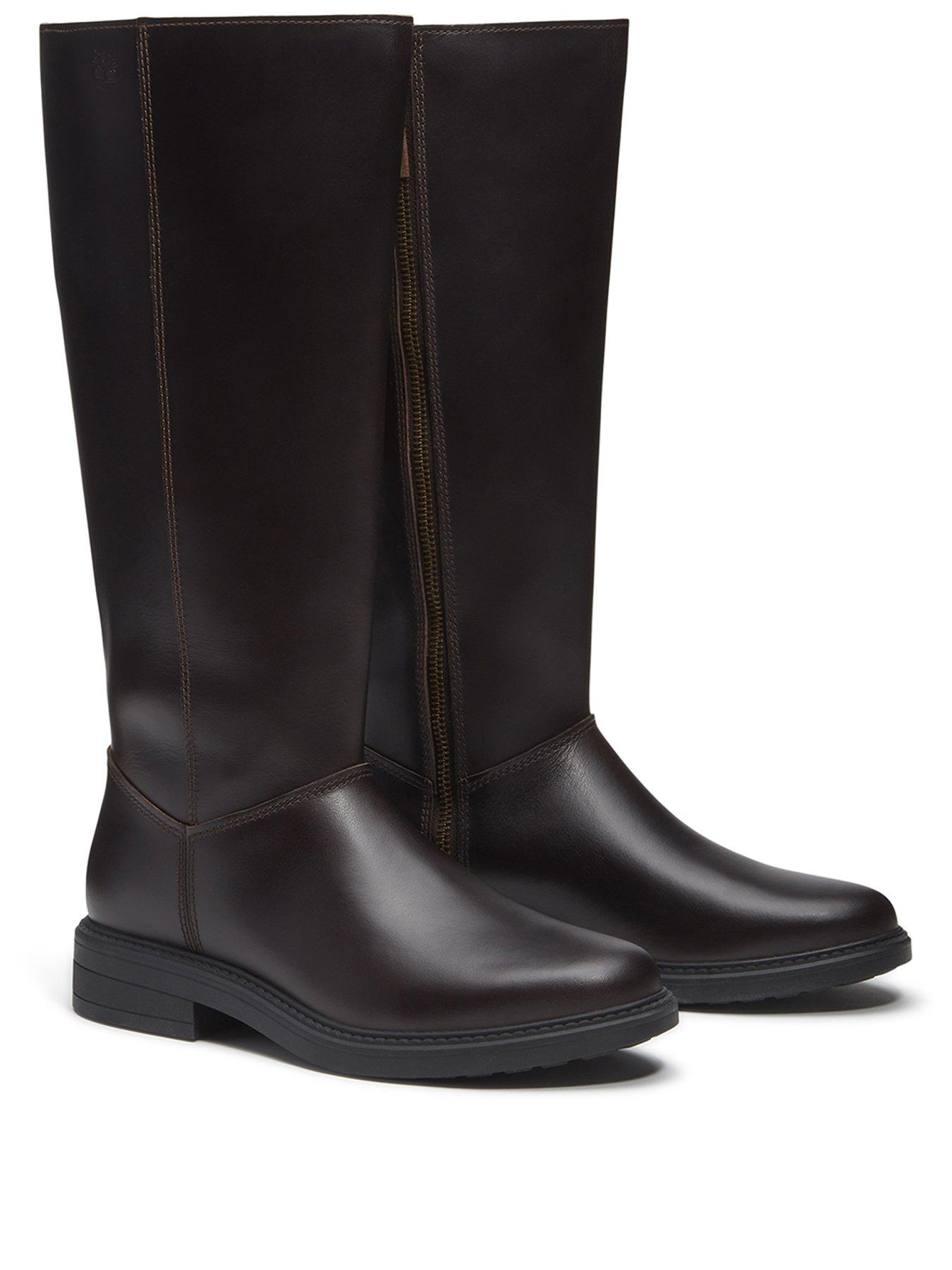 Image 2 of 7 of Timberland Womens Tall Zip Up Full Grain Leather Boots - Brown