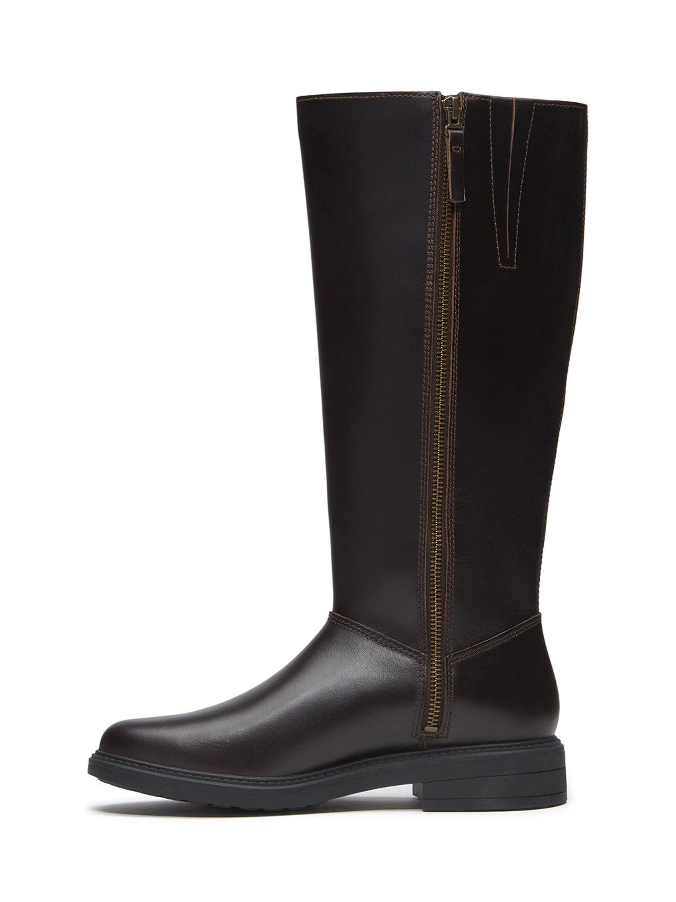 Image 6 of 7 of Timberland Womens Tall Zip Up Full Grain Leather Boots - Brown
