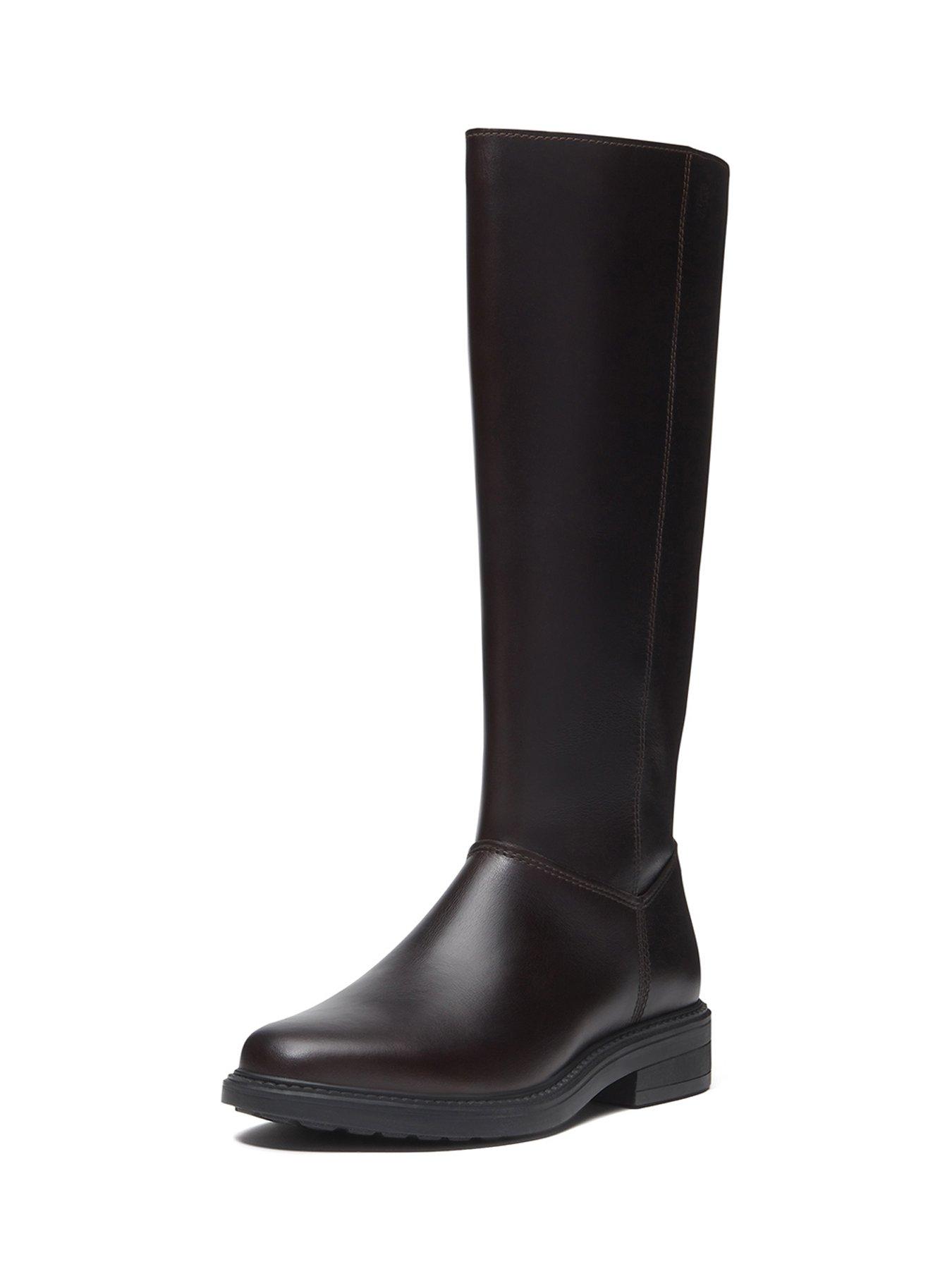 Image 7 of 7 of Timberland Womens Tall Zip Up Full Grain Leather Boots - Brown