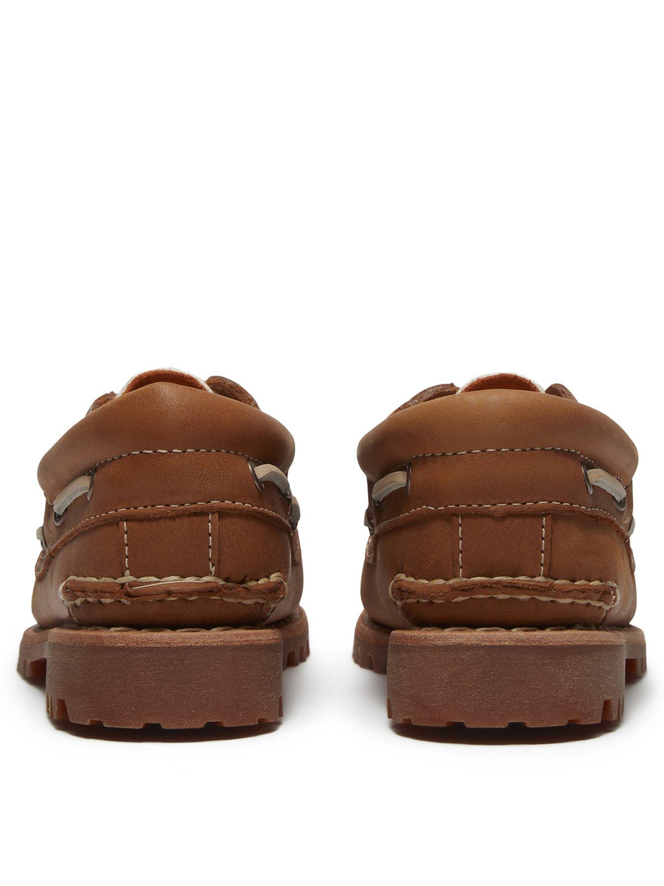Image 3 of 7 of Timberland Authentic 3-Eye Lug Handsewn Boat Shoe - Brown