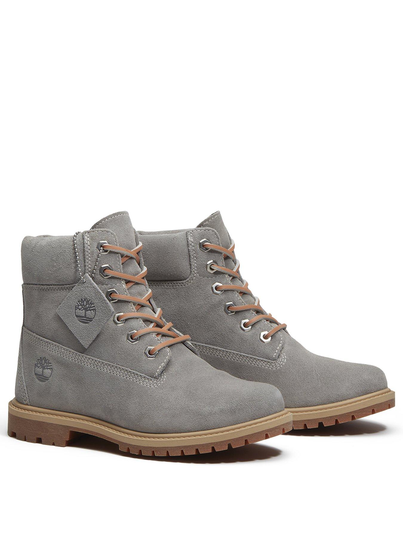 Image 2 of 7 of Timberland Womens Premium Suede Lace-Up 6 Inch Boots - Grey