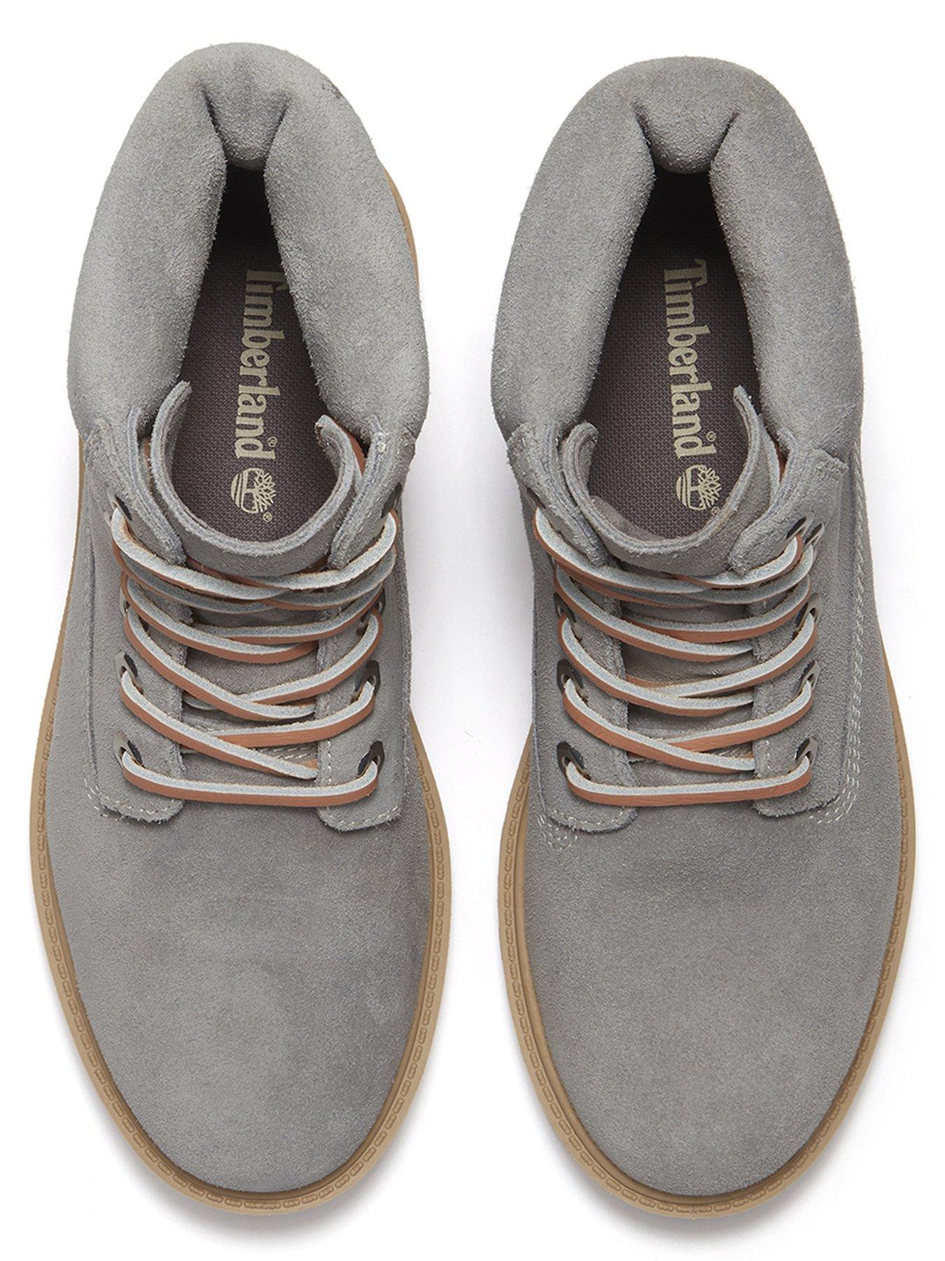 Image 4 of 7 of Timberland Womens Premium Suede Lace-Up 6 Inch Boots - Grey