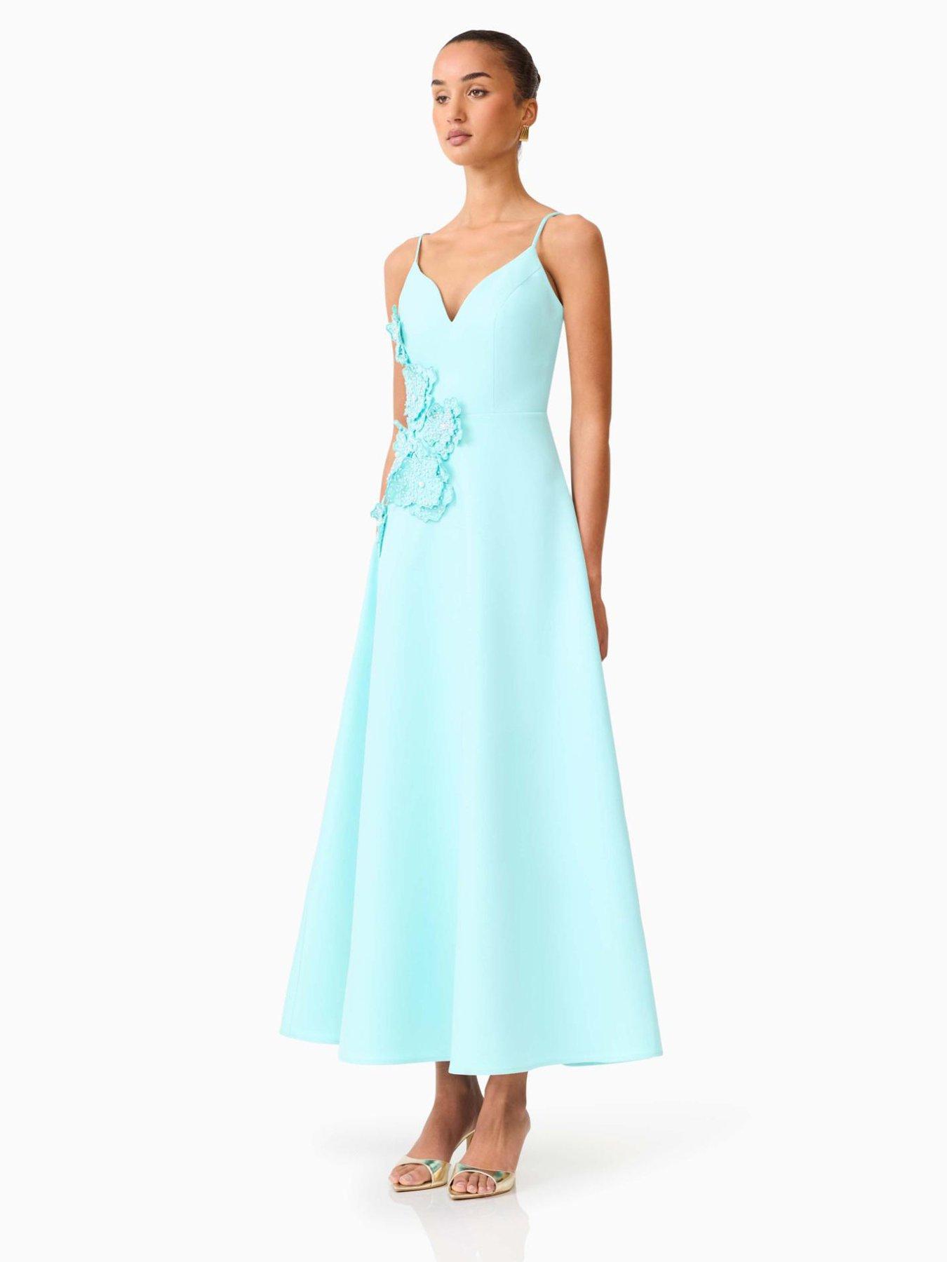 Image 3 of 7 of Elliatt Stella A Line Gown - Aqua Blue