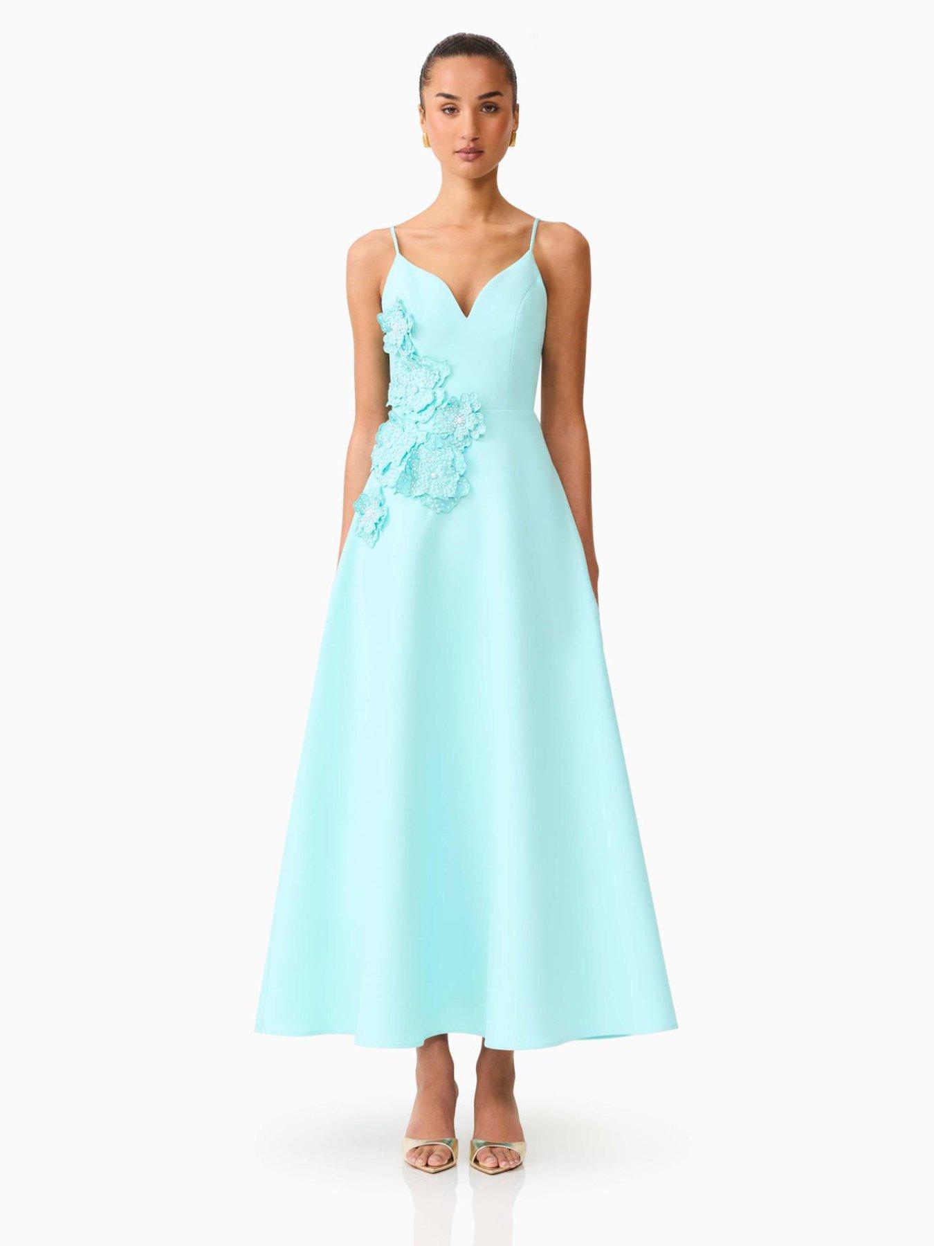 Image 4 of 7 of Elliatt Stella A Line Gown - Aqua Blue