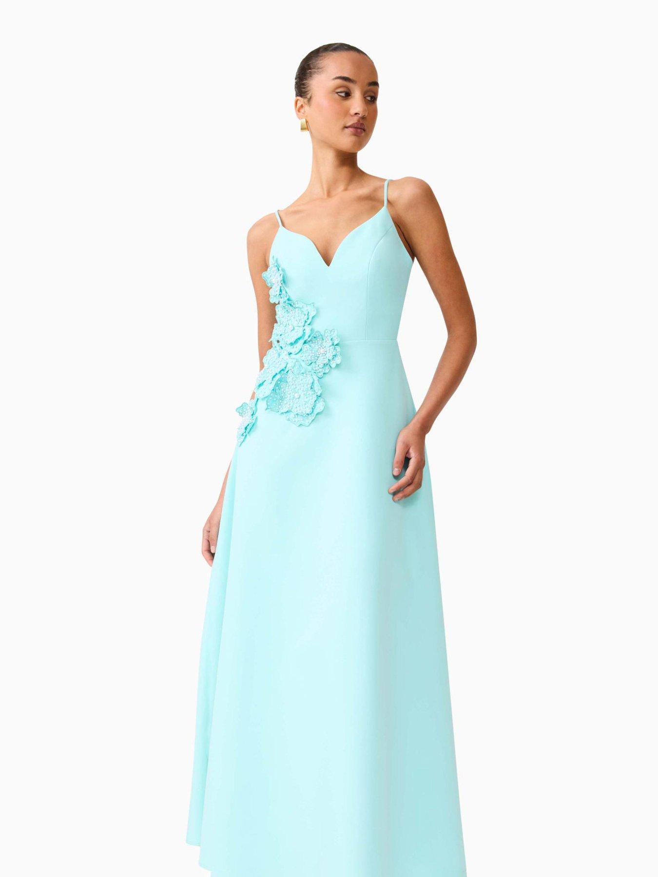 Image 5 of 7 of Elliatt Stella A Line Gown - Aqua Blue
