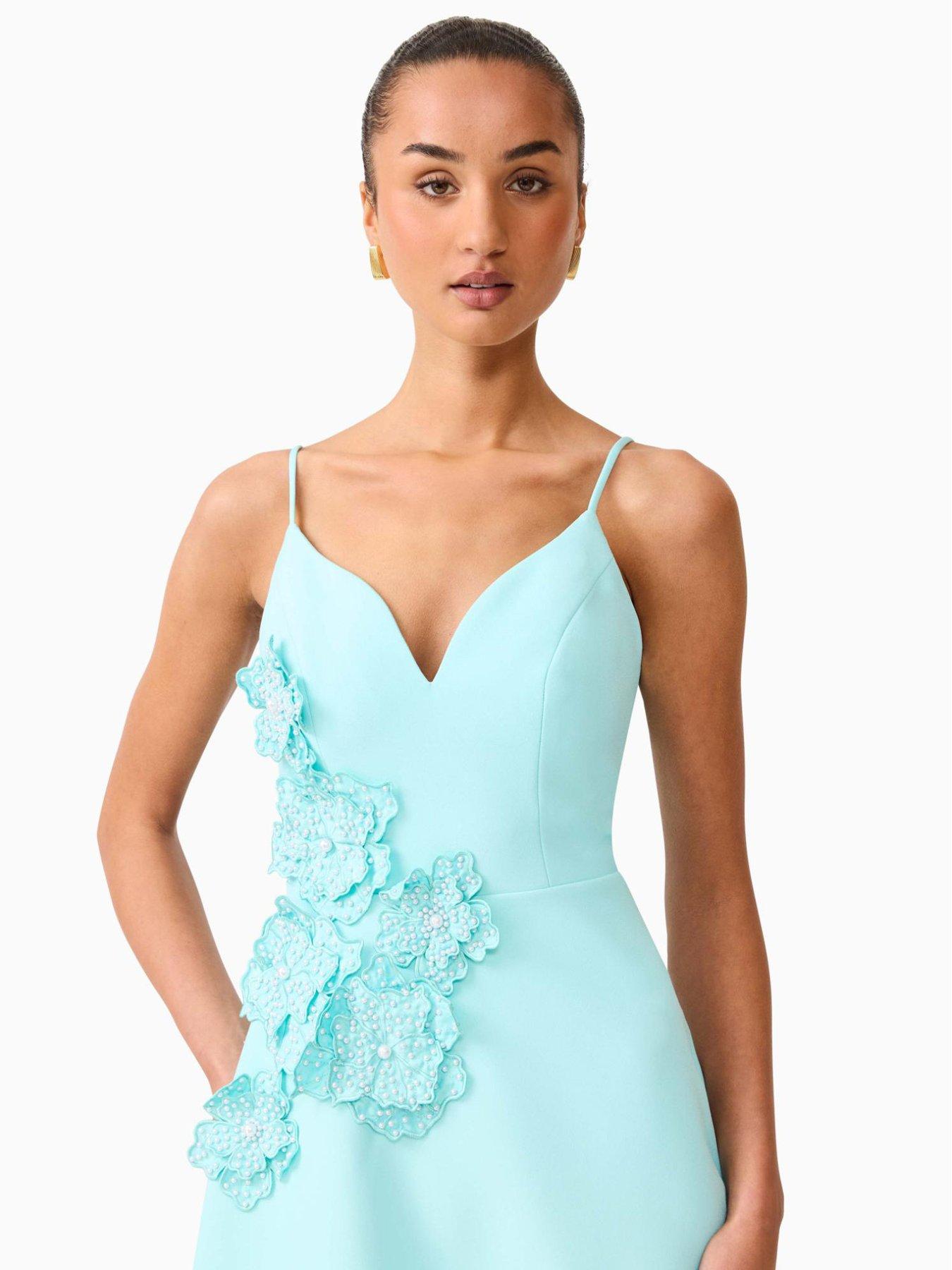 Image 6 of 7 of Elliatt Stella A Line Gown - Aqua Blue