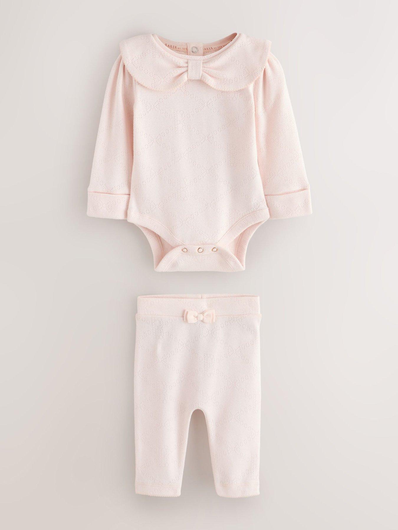 Ted Baker Baby Girls Pointelle Bodysuit & Leggings Set - Light Pink