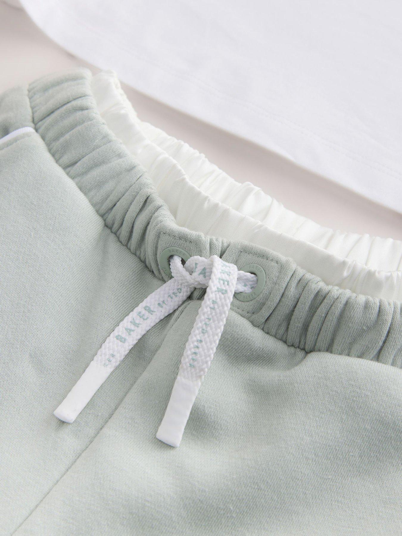 Image 7 of 7 of Ted Baker Older Girls 2 Piece Boxy T-shirt &amp; Contrast Waistband Trousers Set - Green