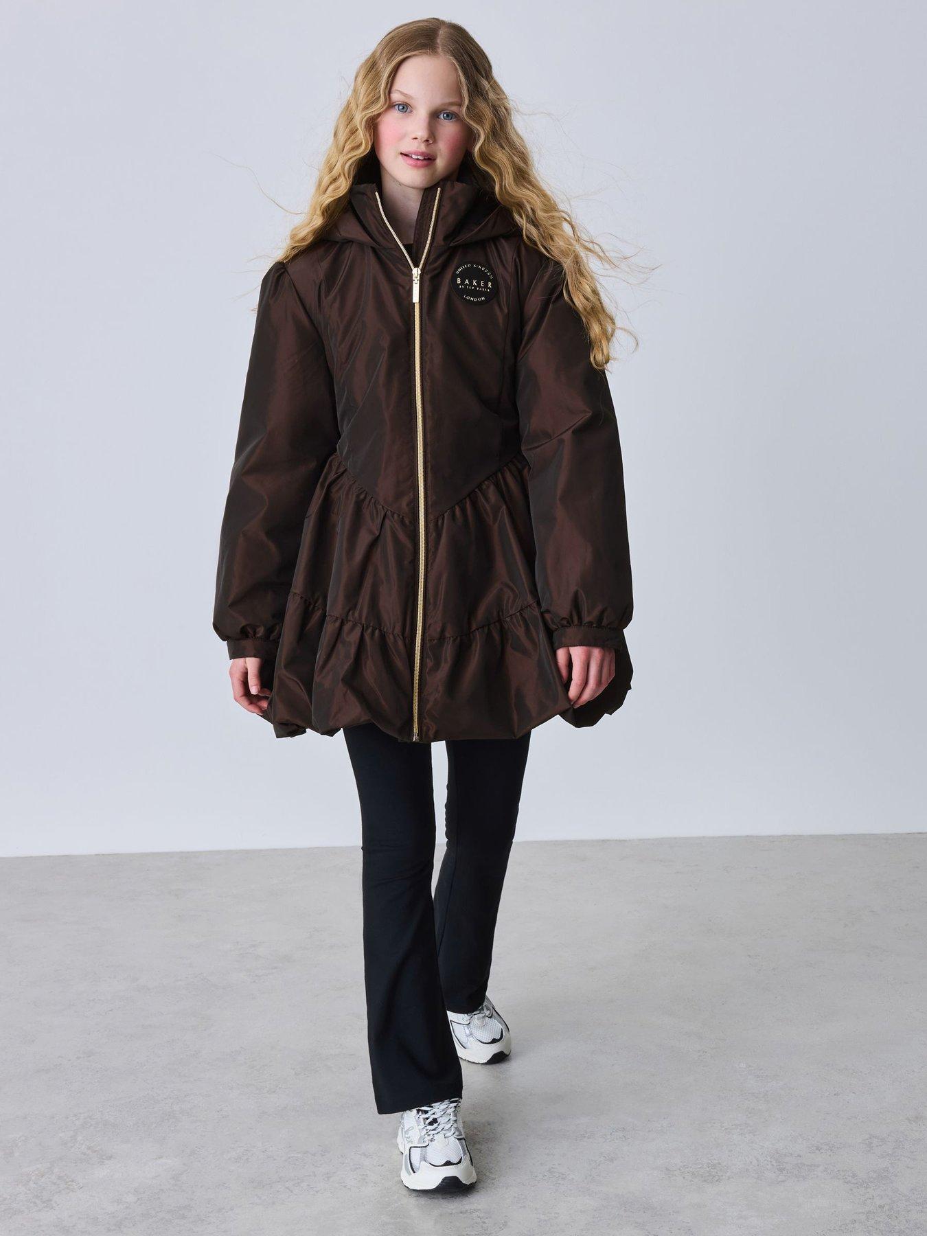 Ted Baker Tiered Skirt Raincoat - Chocolate Brown