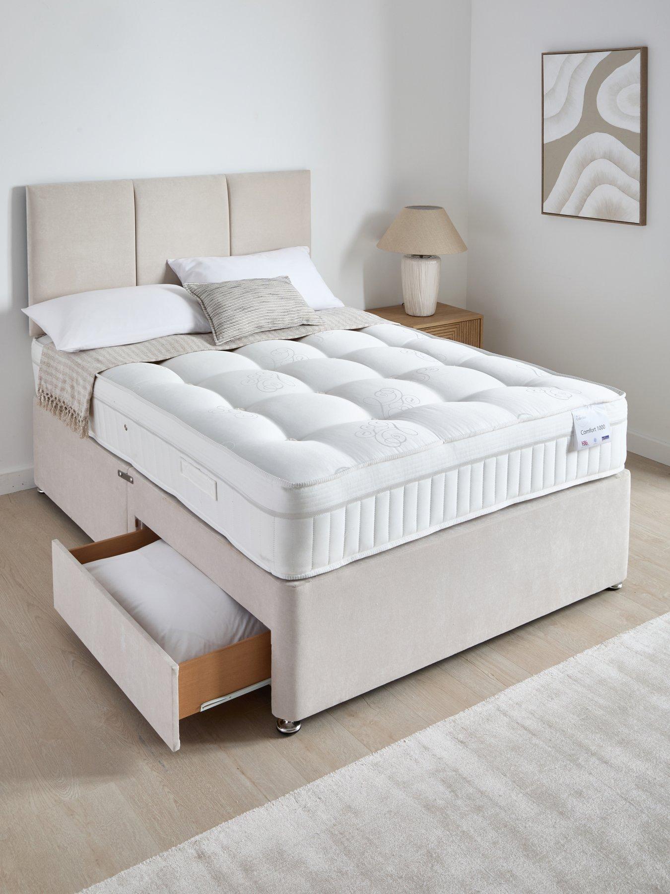 Image 1 of 7 of The Very Collection Sheridan Divan Base with 2 Drawers + Headboard + &nbsp;Natural Fibre Pocket 1000 Mattress