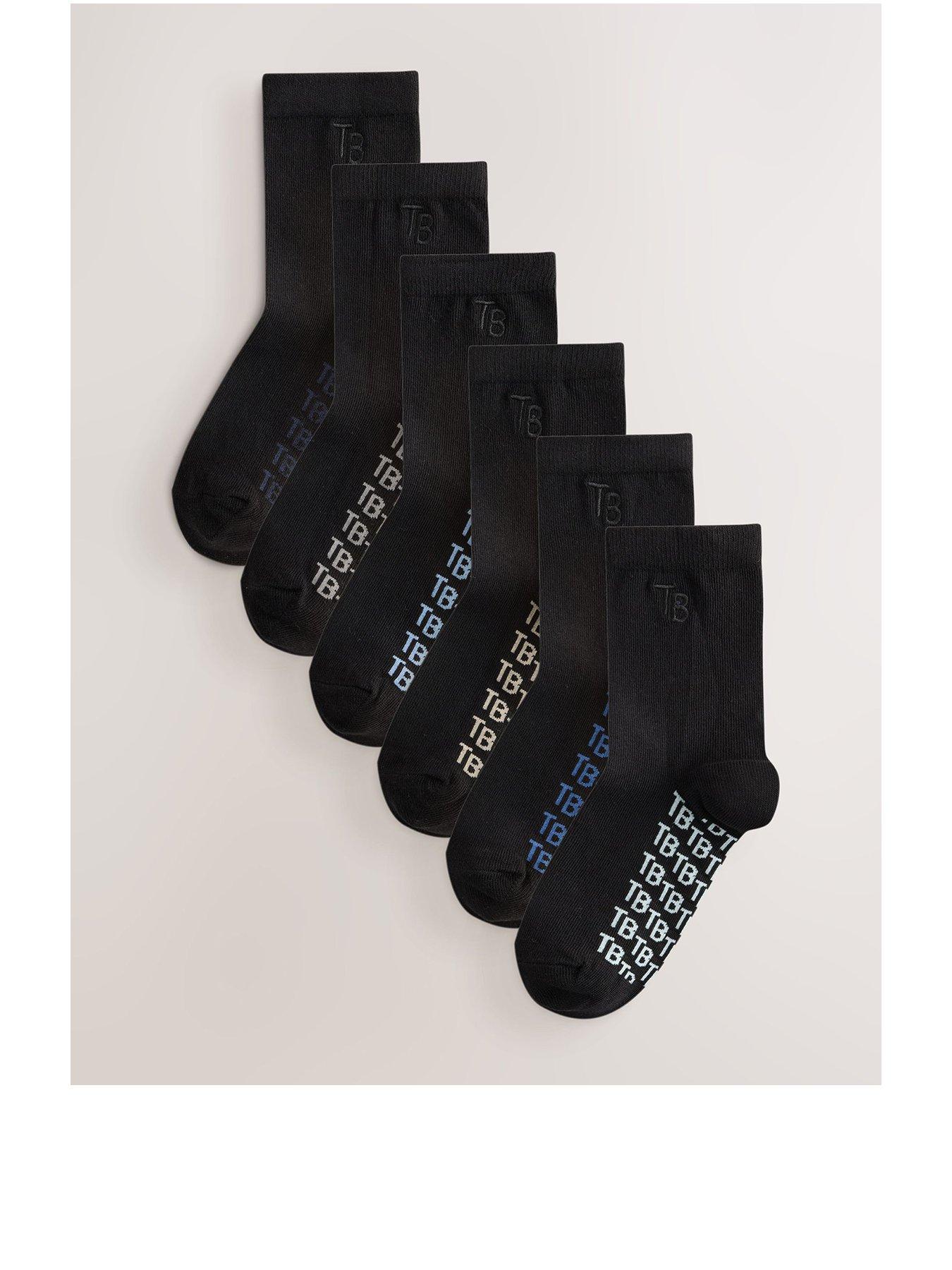 Image 1 of 7 of Ted Baker Boys 6 Pack TB Logo Crew Socks - Black