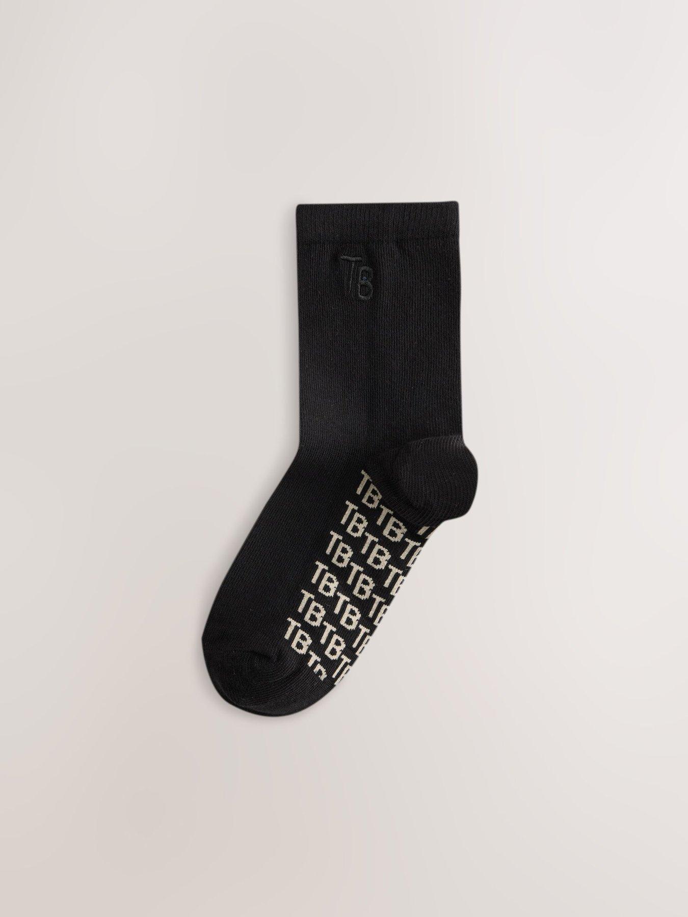 Image 3 of 7 of Ted Baker Boys 6 Pack TB Logo Crew Socks - Black