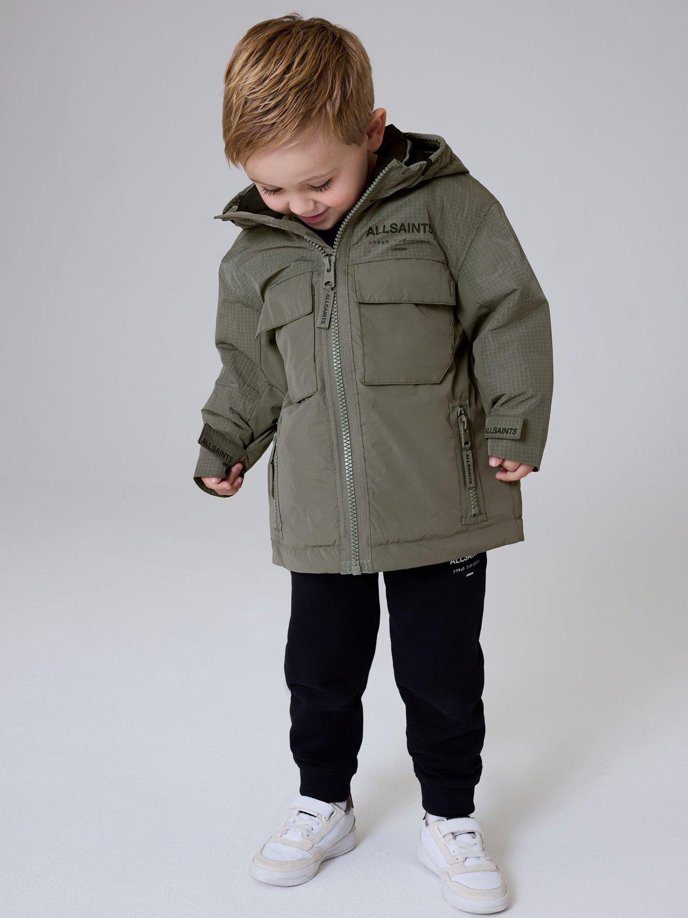 Image 1 of 7 of smALLSAINTS Kids' Underground Lightweight Hooded Jacket - Khaki Green