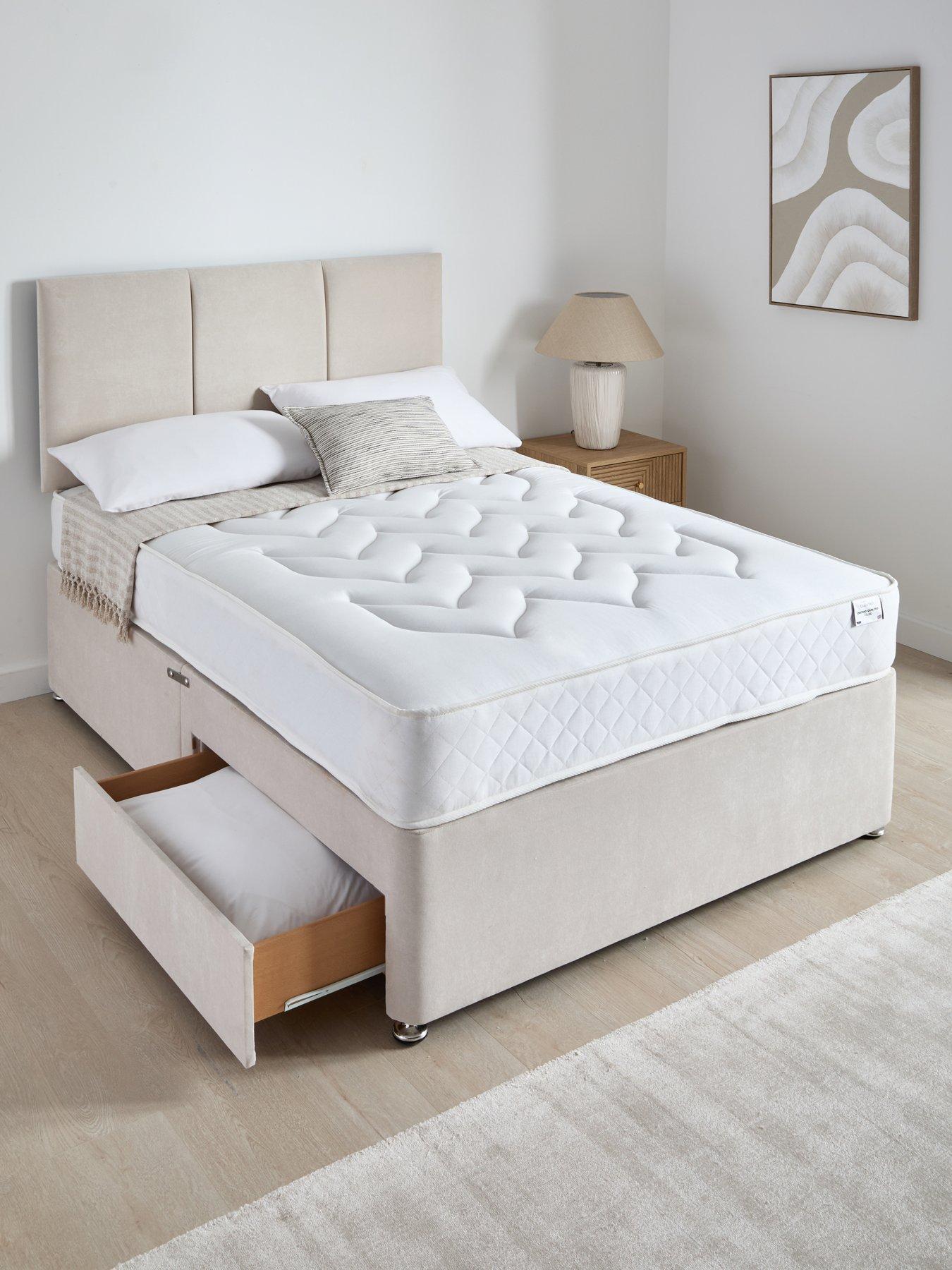 The Very Collection Sheridan Divan Base with 2 Drawers + Headboard +  Ortho Quilted 12.5g Spring Mattress