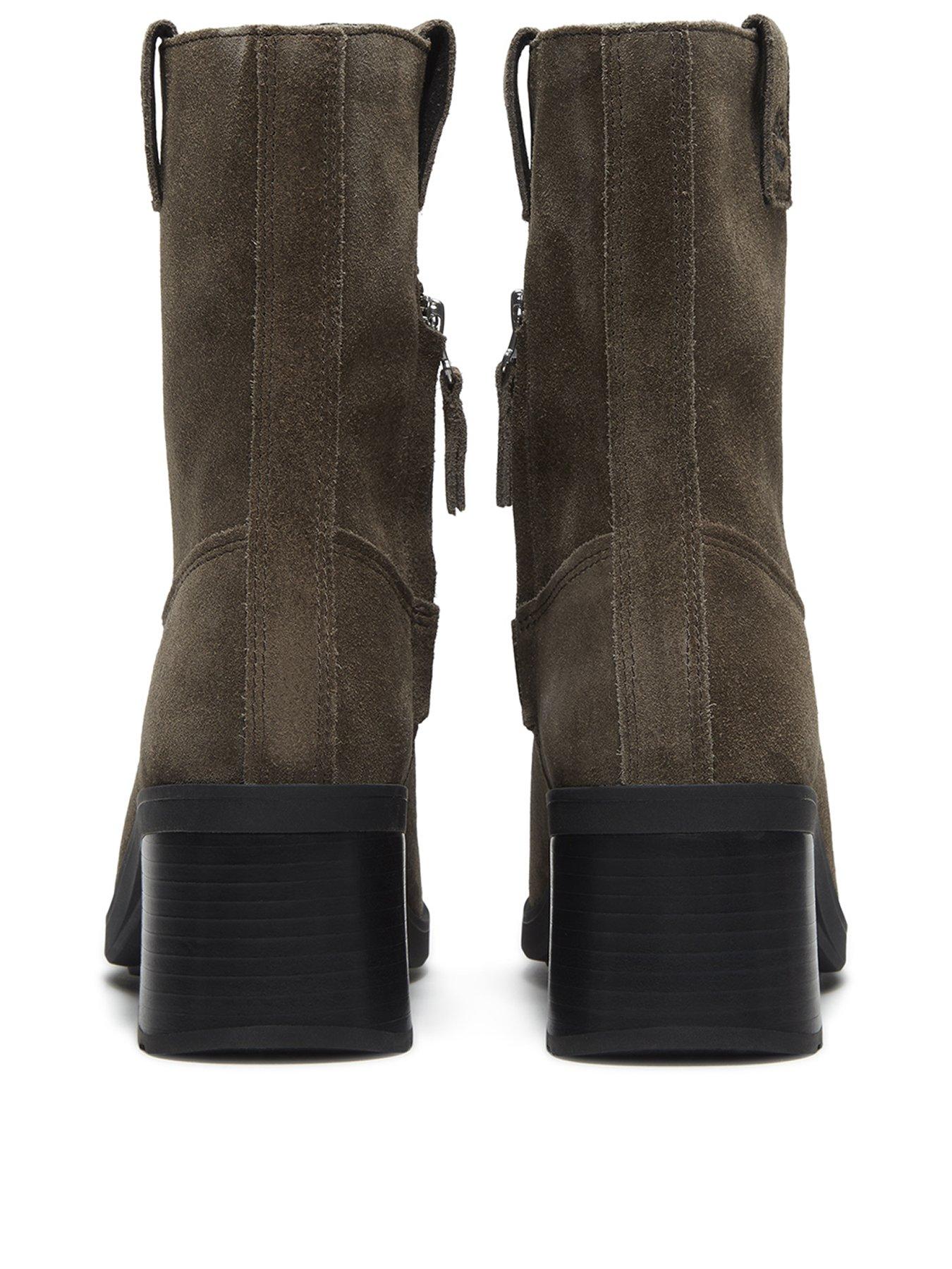 Image 3 of 7 of Timberland Womens Bellevaux Suede Zip Up Block Heel Boots - Brown