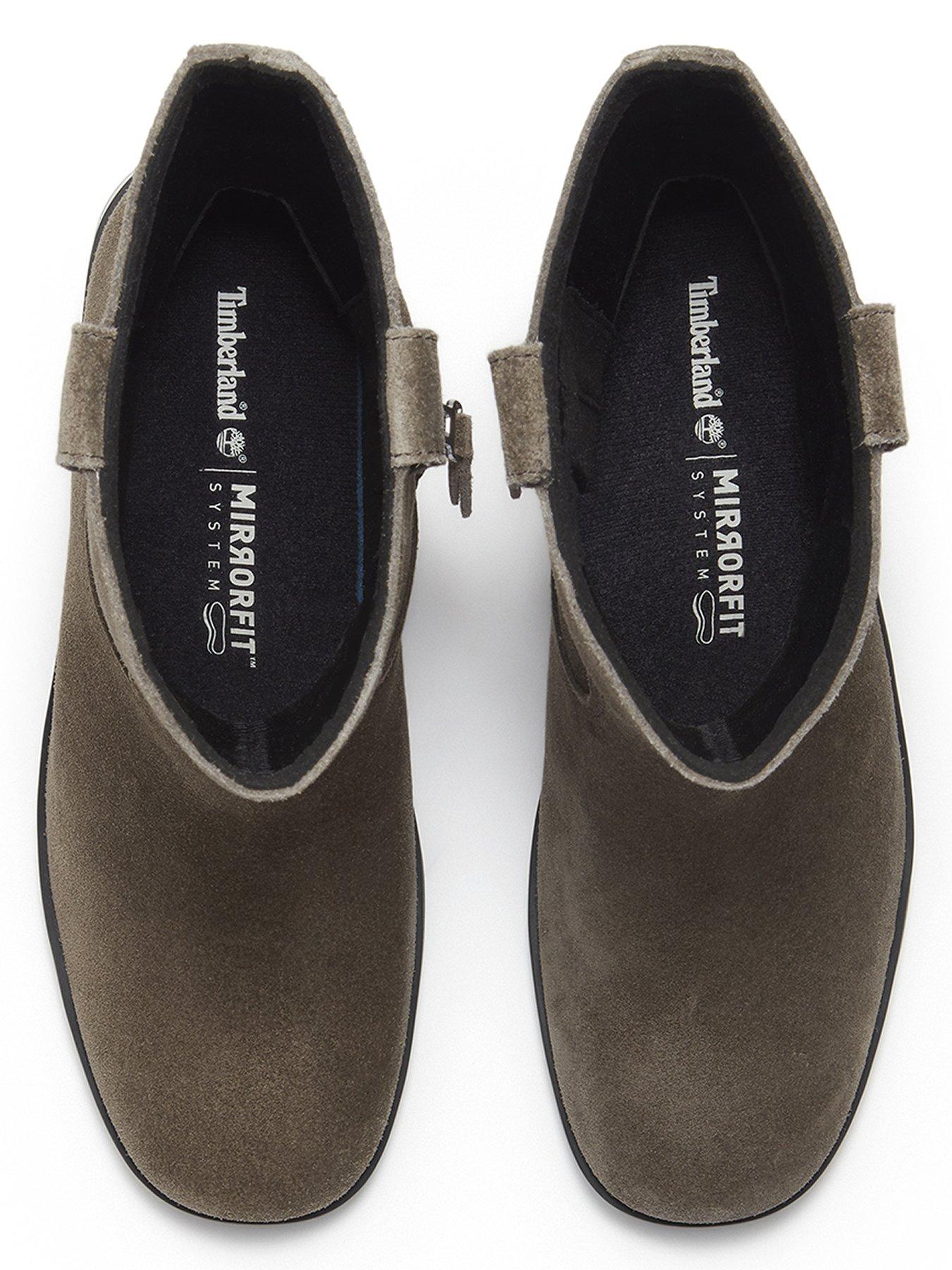 Image 4 of 7 of Timberland Womens Bellevaux Suede Zip Up Block Heel Boots - Brown