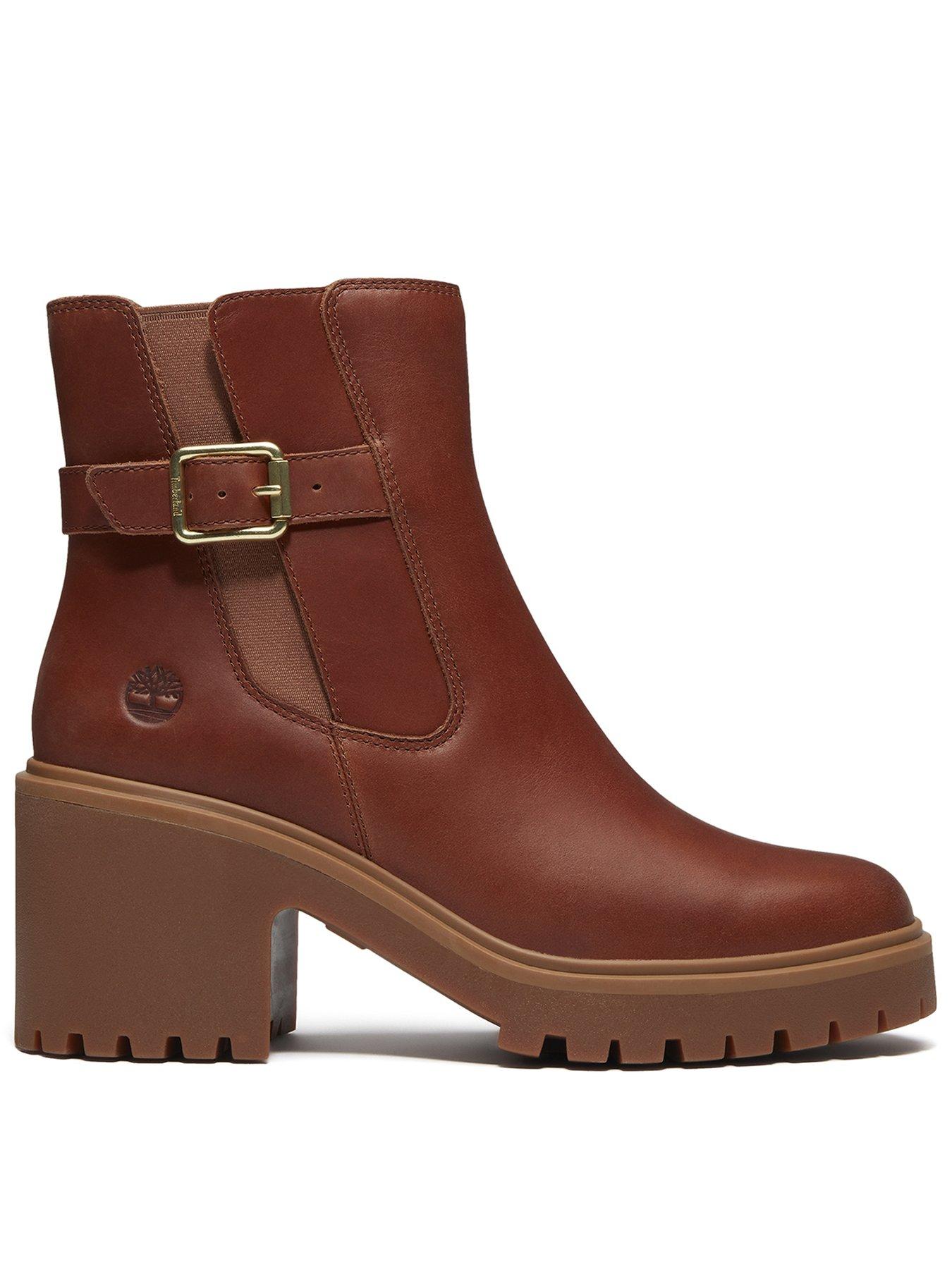 Image 1 of 7 of Timberland Stone Heights Chelsea Leather Boots - Brown