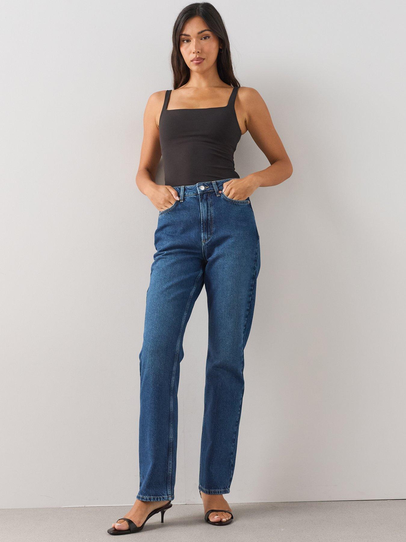 Image 1 of 7 of The Very Collection Co-ord Straight Leg Jeans - Mid Wash