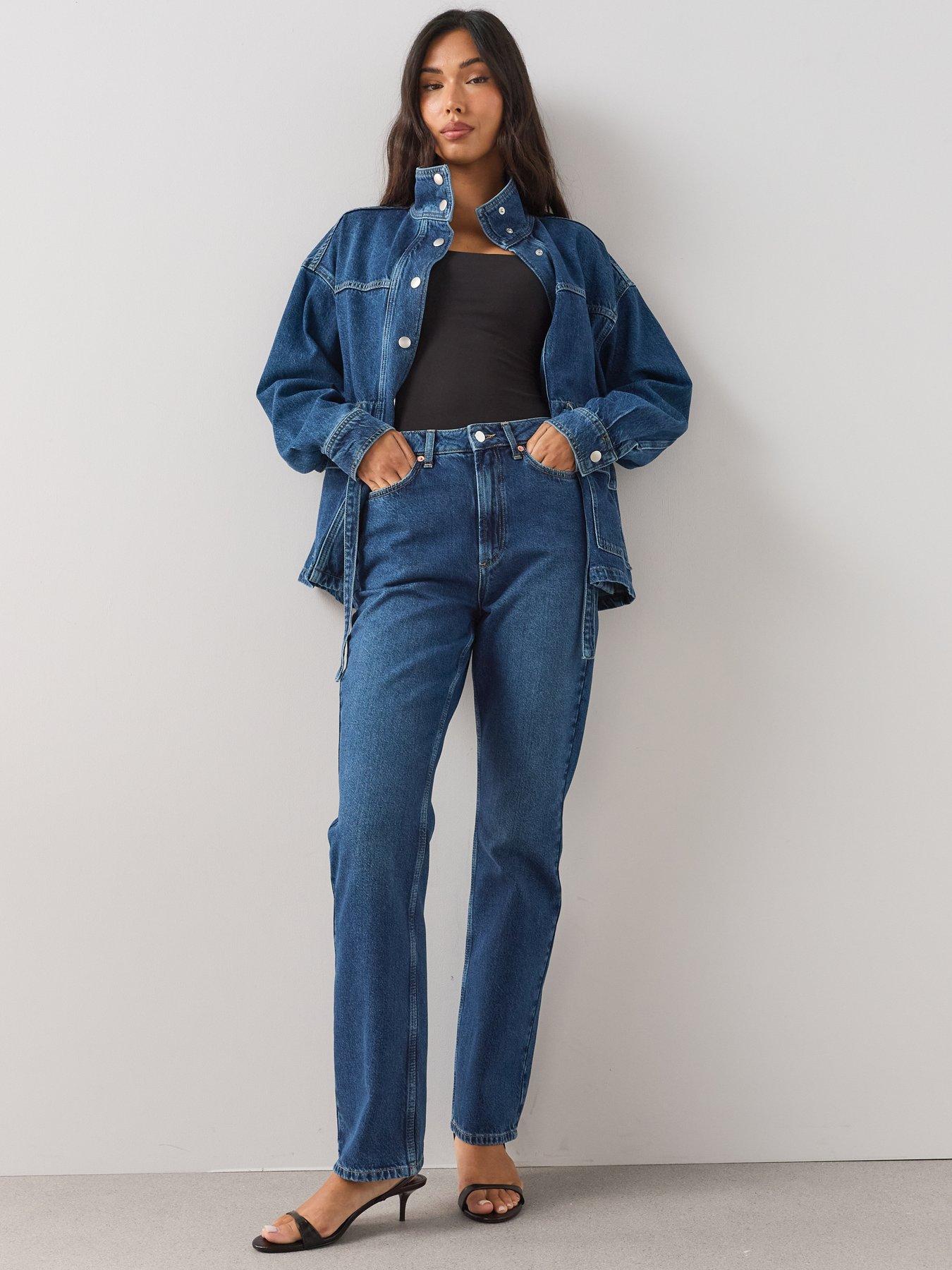 Image 3 of 7 of The Very Collection Co-ord Straight Leg Jeans - Mid Wash