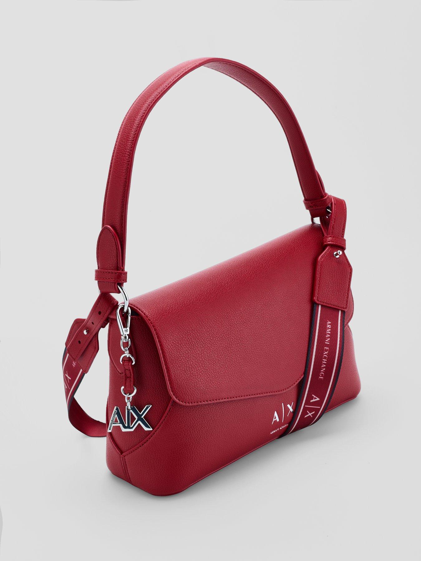 Image 2 of 5 of Armani Exchange Armani Exchange Isabel Logo Strap Shoulder Bag - Red