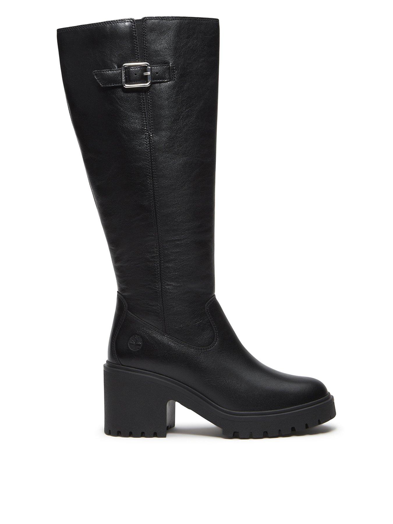 Timberland Stone Heights Tall Zip Up Boot Black Full Grain