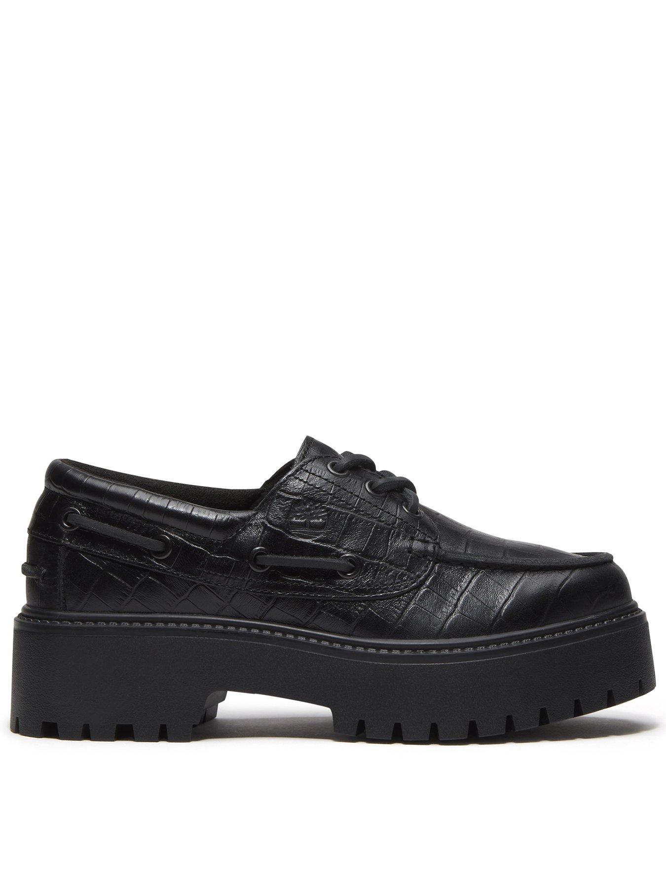 Image 1 of 7 of Timberland Stone Street Platform Boat Shoes - Black