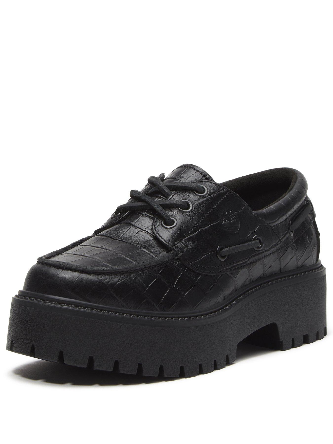Image 2 of 7 of Timberland Stone Street Platform Boat Shoes - Black