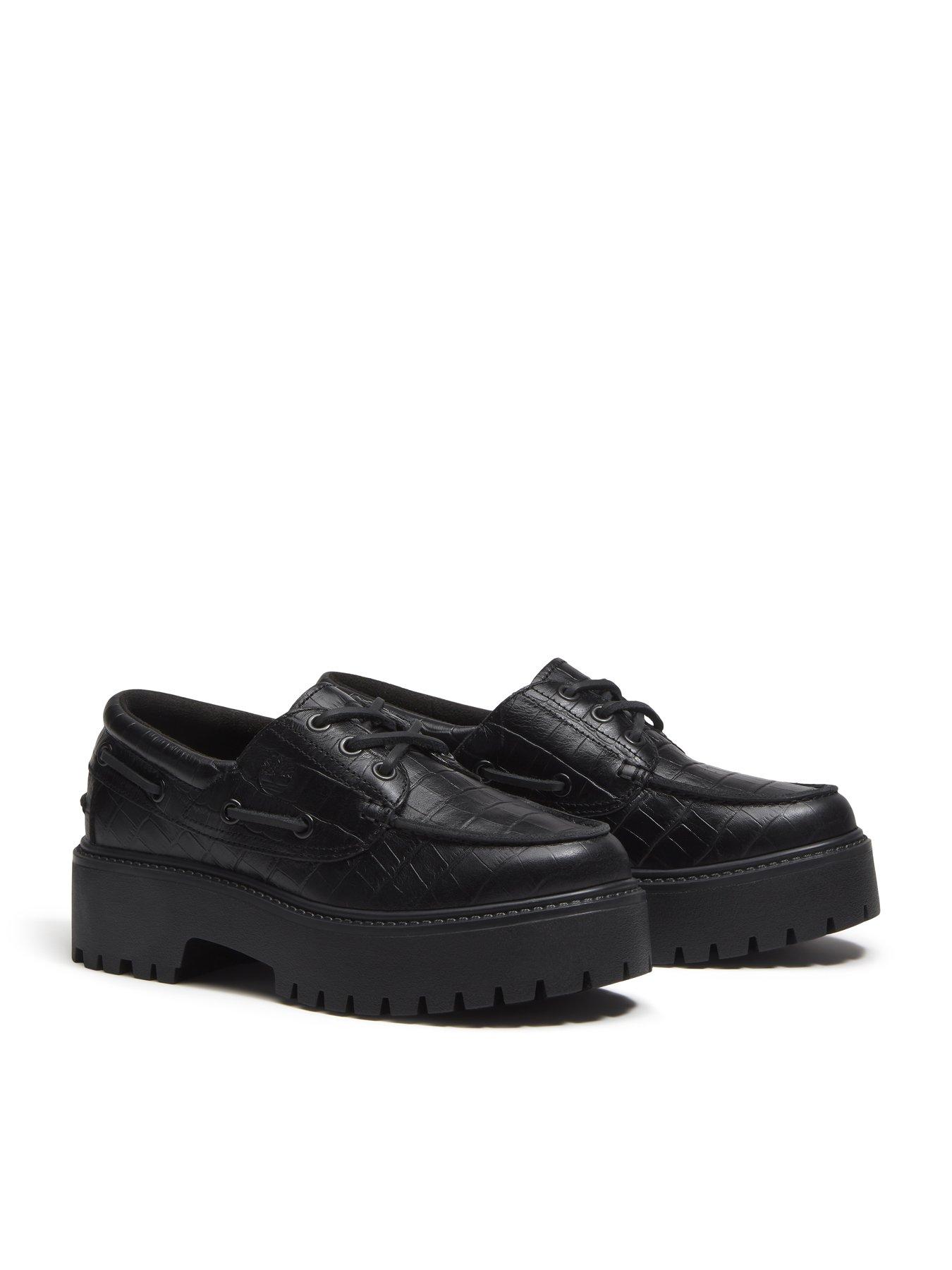 Image 6 of 7 of Timberland Stone Street Platform Boat Shoes - Black